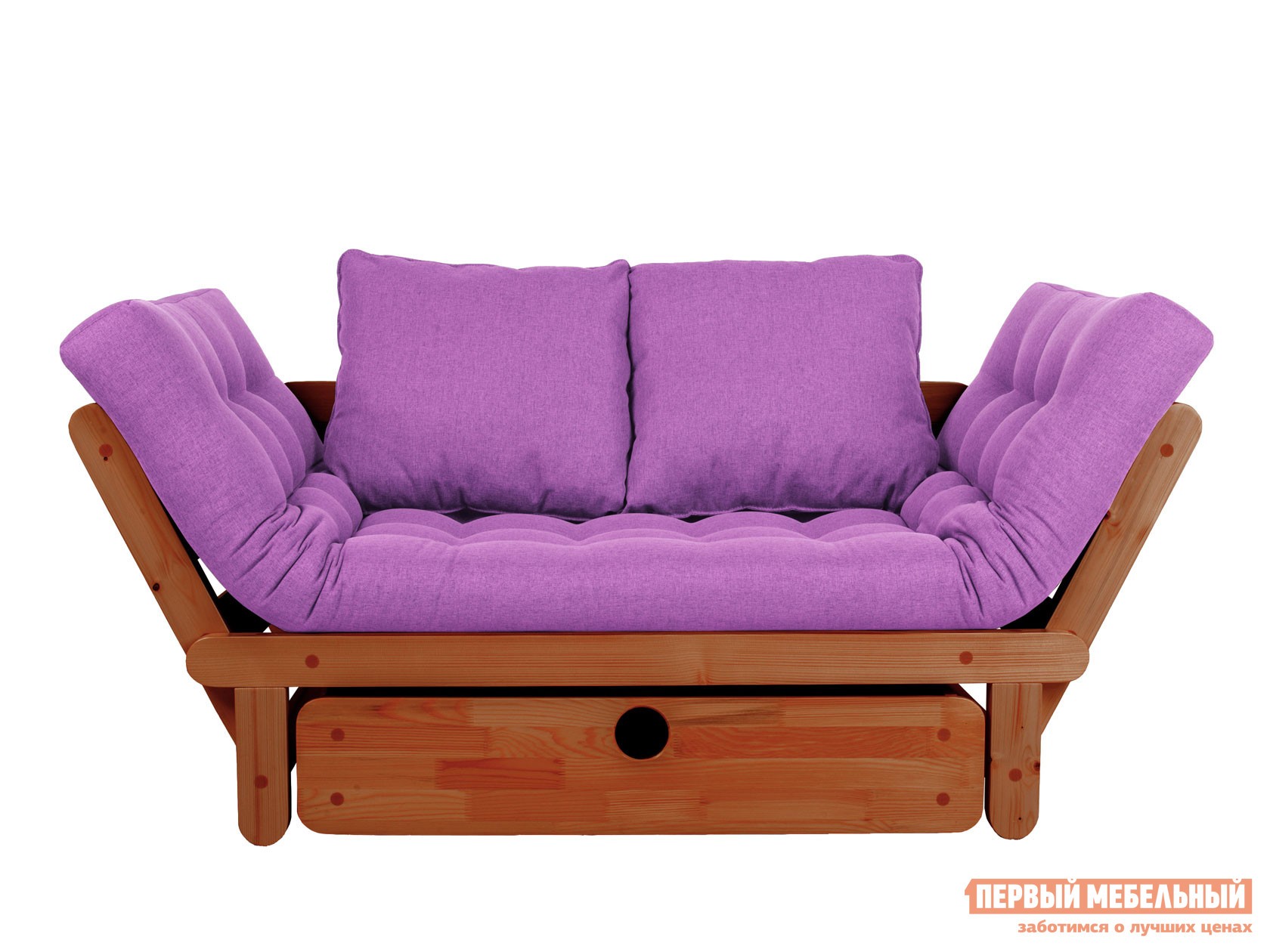 Прямой диван  Сламбер Бокс Вишня, Фиолетовый, рогожка
