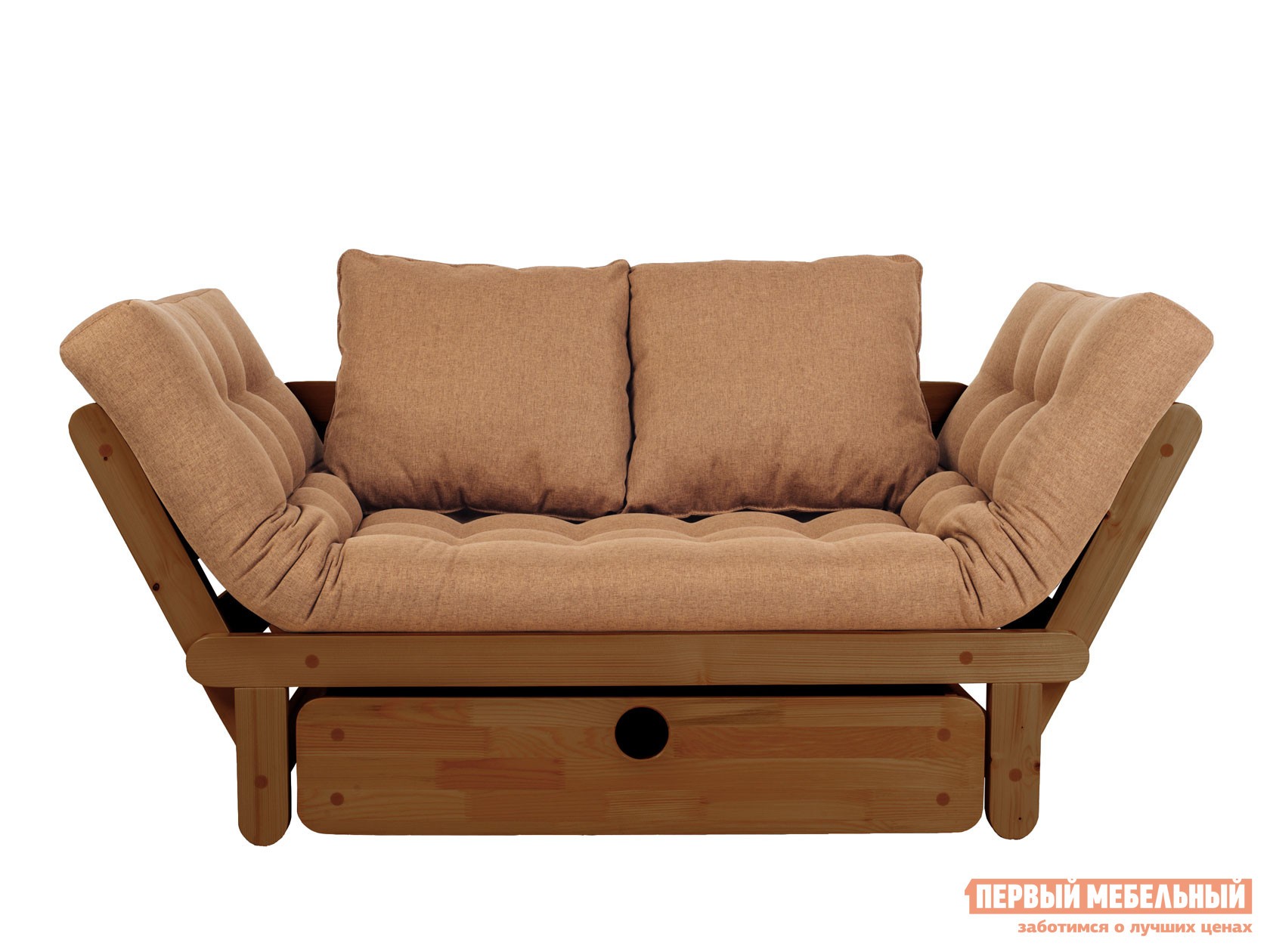 Прямой диван  Сламбер Бокс Орех, Коричневый, рогожка