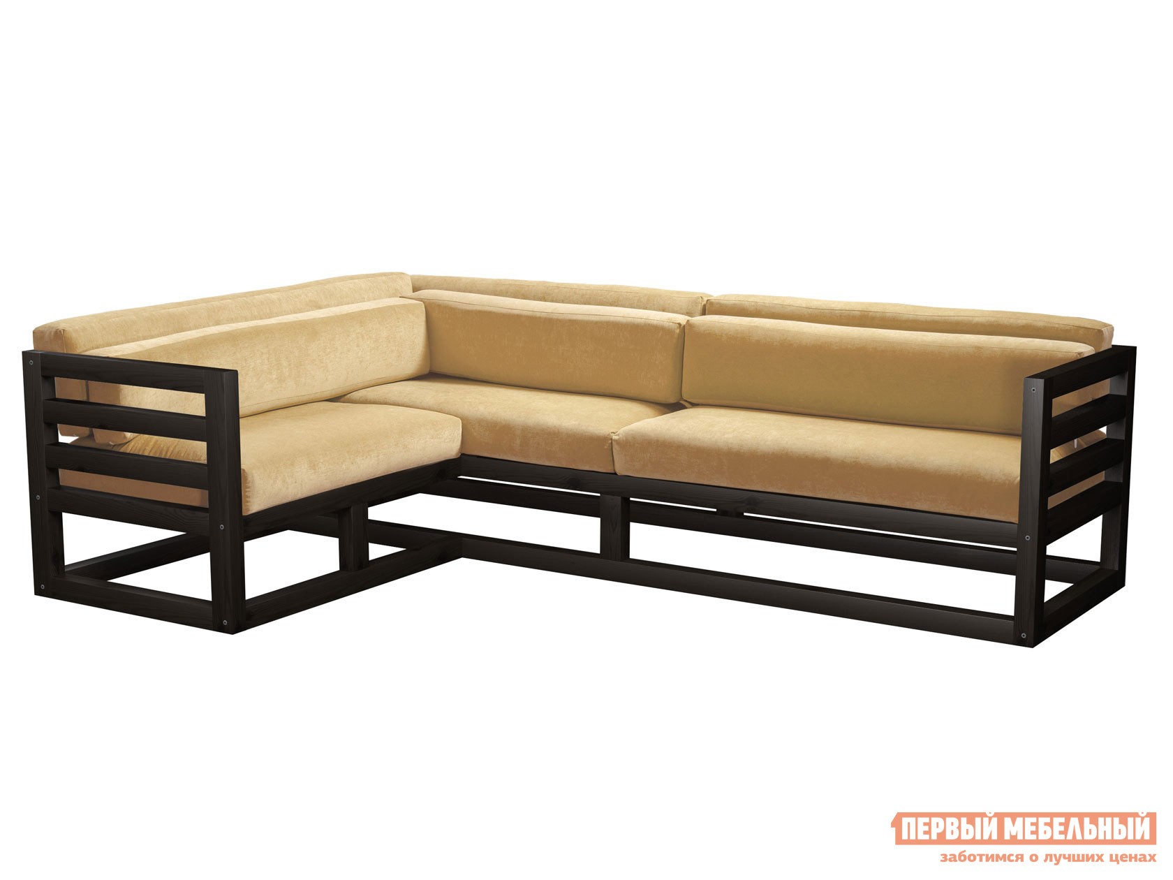 Угловой диван  Магнус Венге, Бежевый, вельвет, Левая