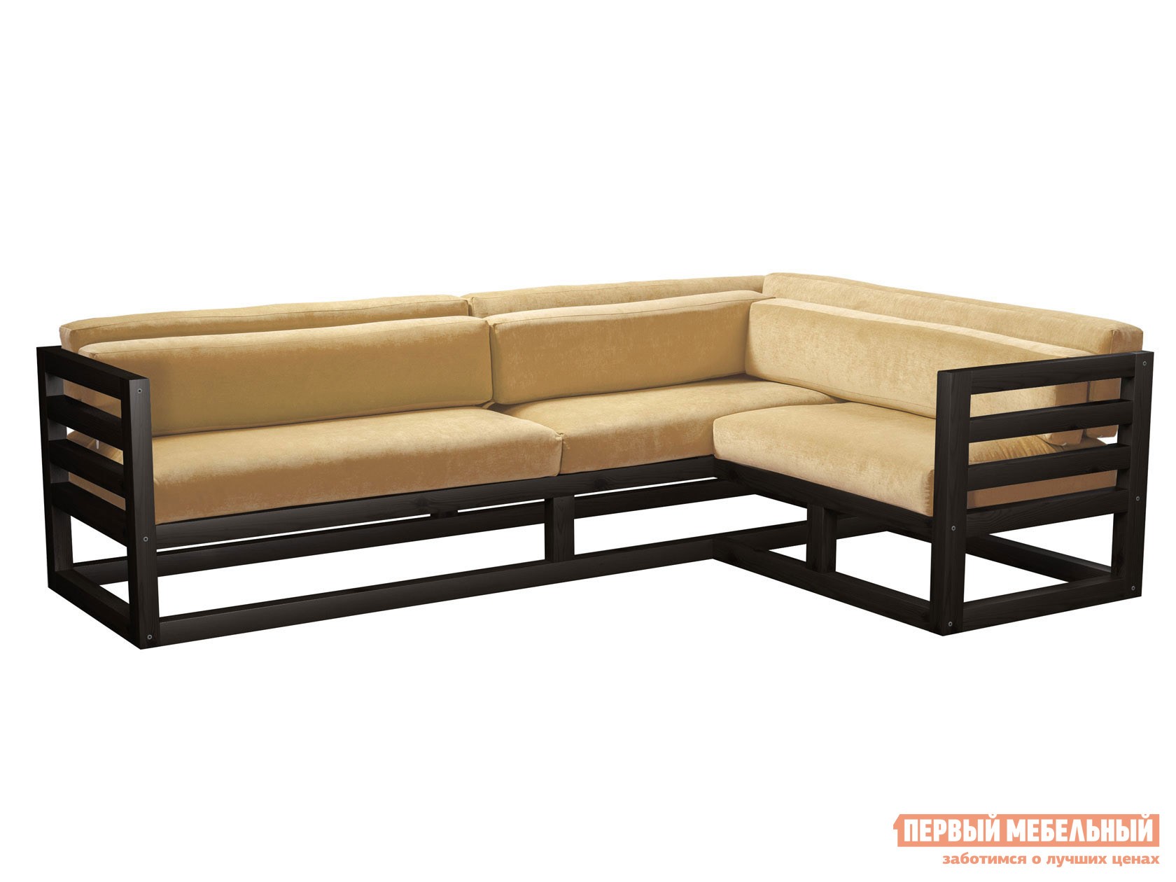 Угловой диван  Магнус Венге, Бежевый, вельвет, Правая