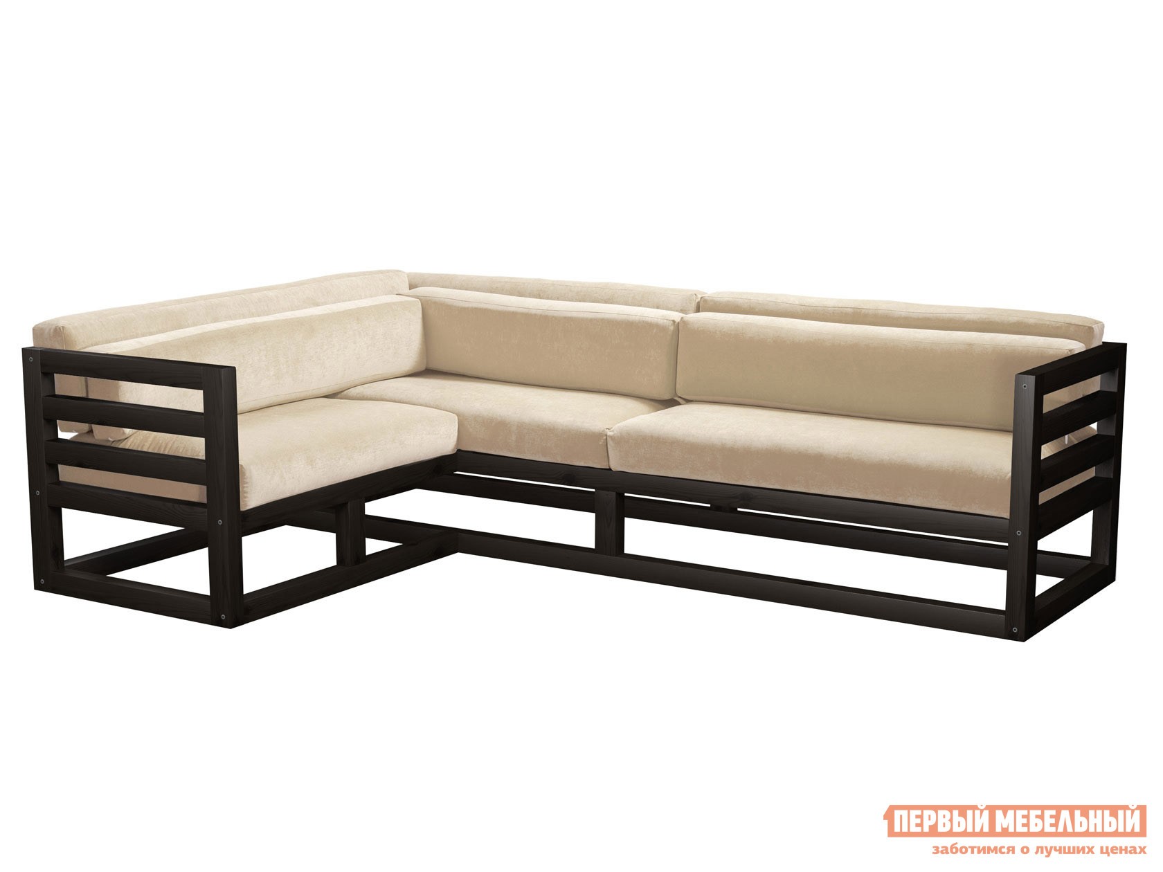 Угловой диван  Магнус Венге, Белый, вельвет, Левая