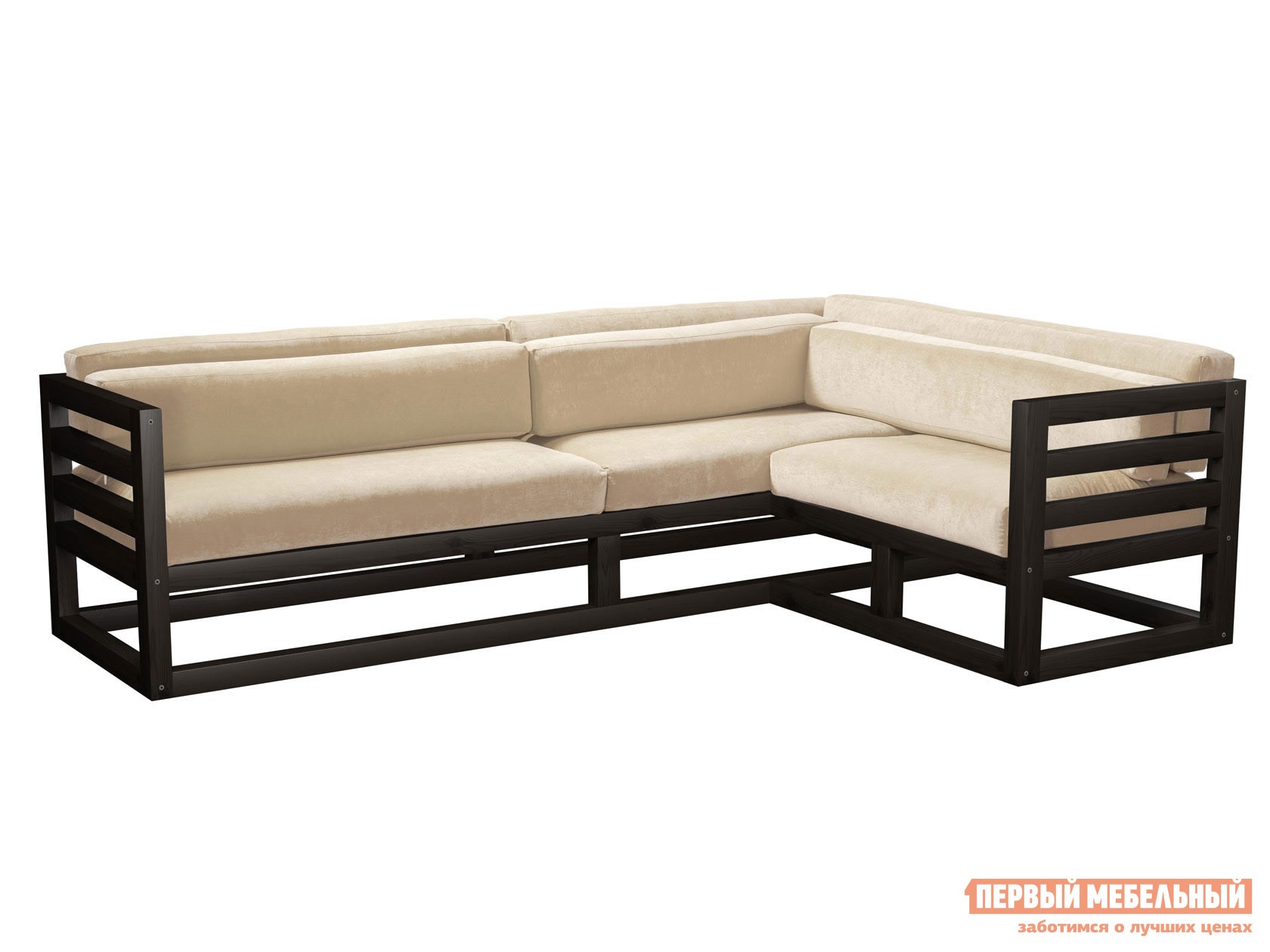 Угловой диван  Магнус Венге, Белый, вельвет, Правая