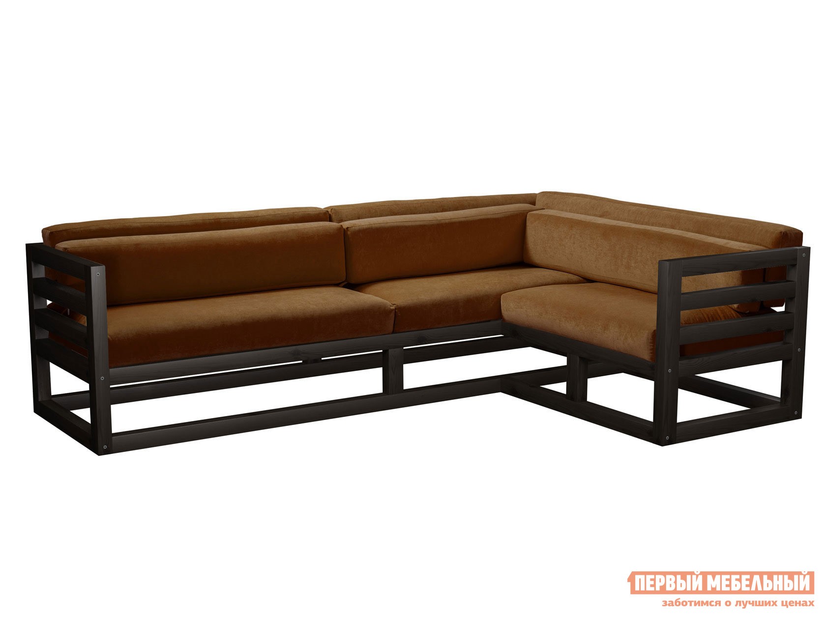 Угловой диван  Магнус Венге, Коричневый, вельвет, Правая