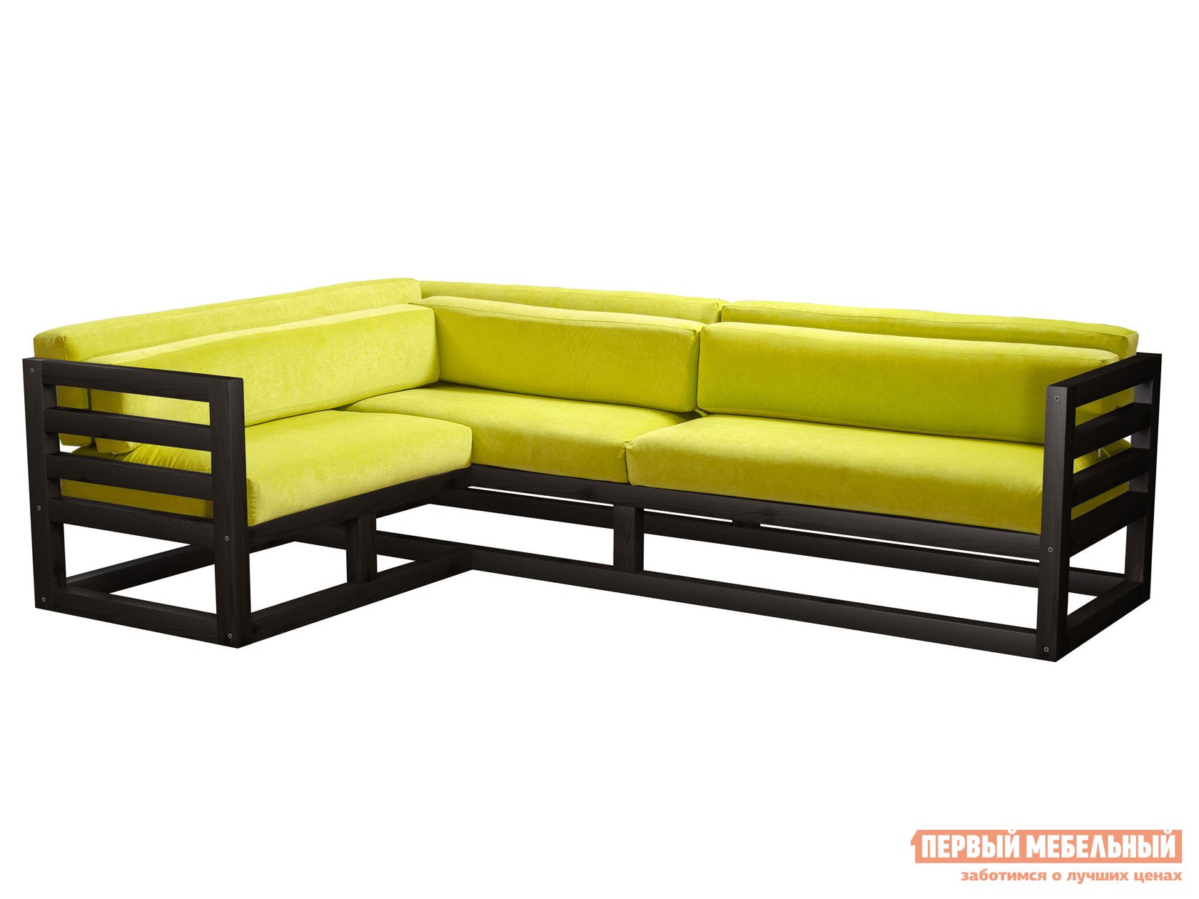 Угловой диван  Магнус Венге, Лимонный, вельвет, Левая