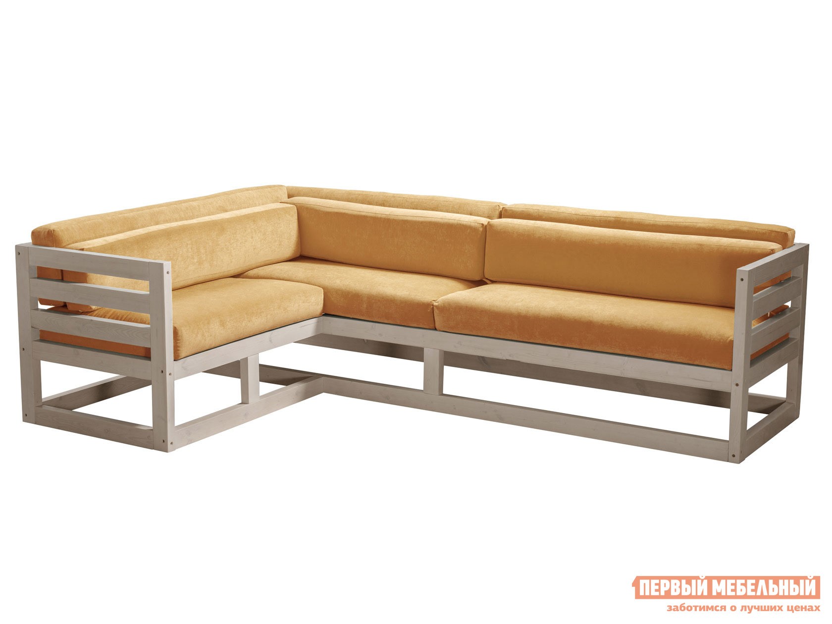 Угловой диван  Магнус Дуб беленый, Бежевый, вельвет, Левая