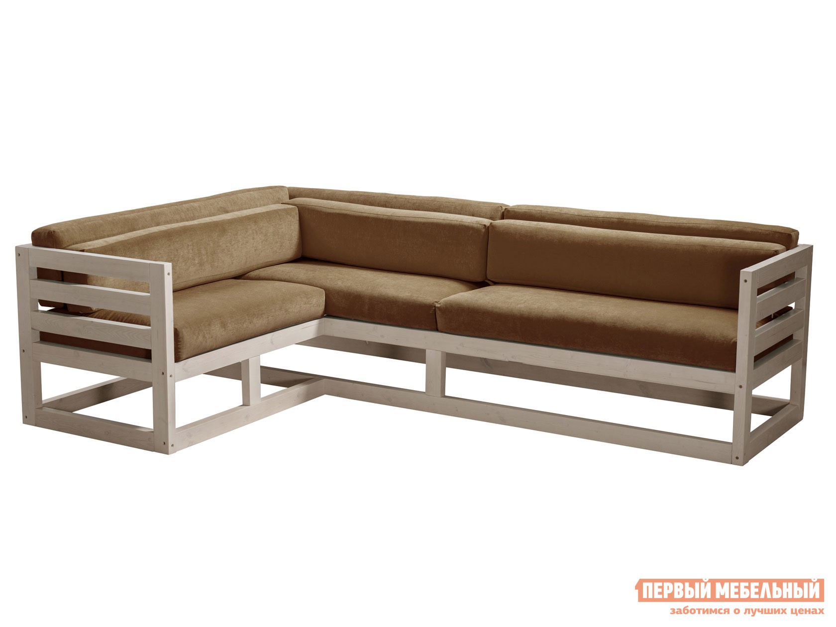 Угловой диван  Магнус Дуб беленый, Коричневый, вельвет, Левая