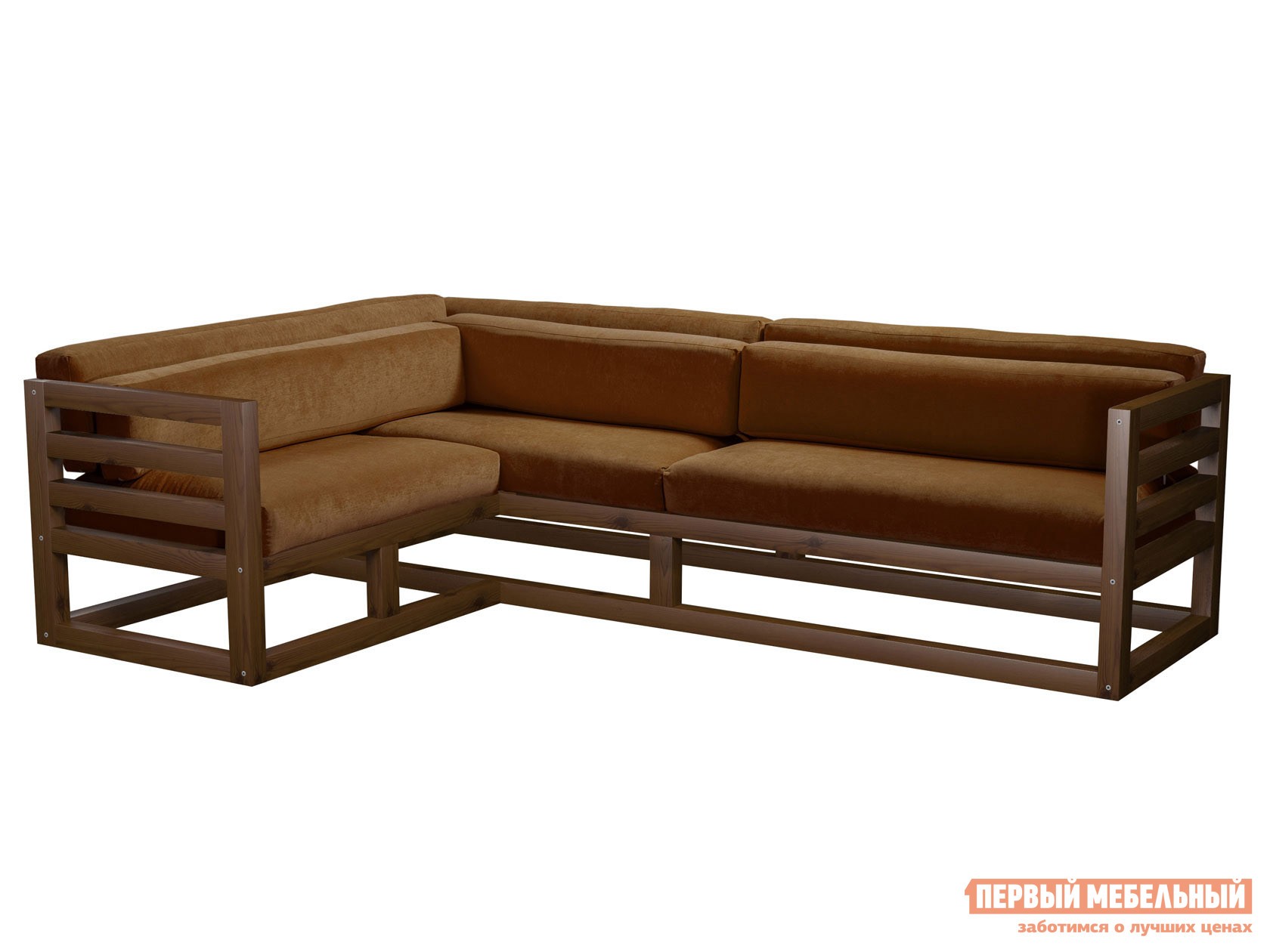 Угловой диван  Магнус Орех, Коричневый, вельвет, Левая