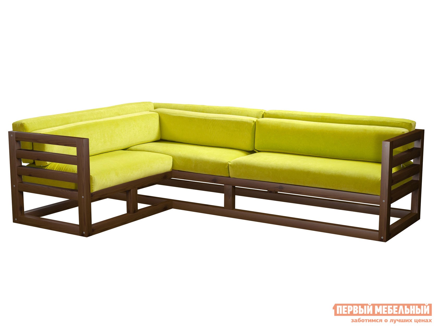 Угловой диван  Магнус Орех, Лимонный, вельвет, Левая