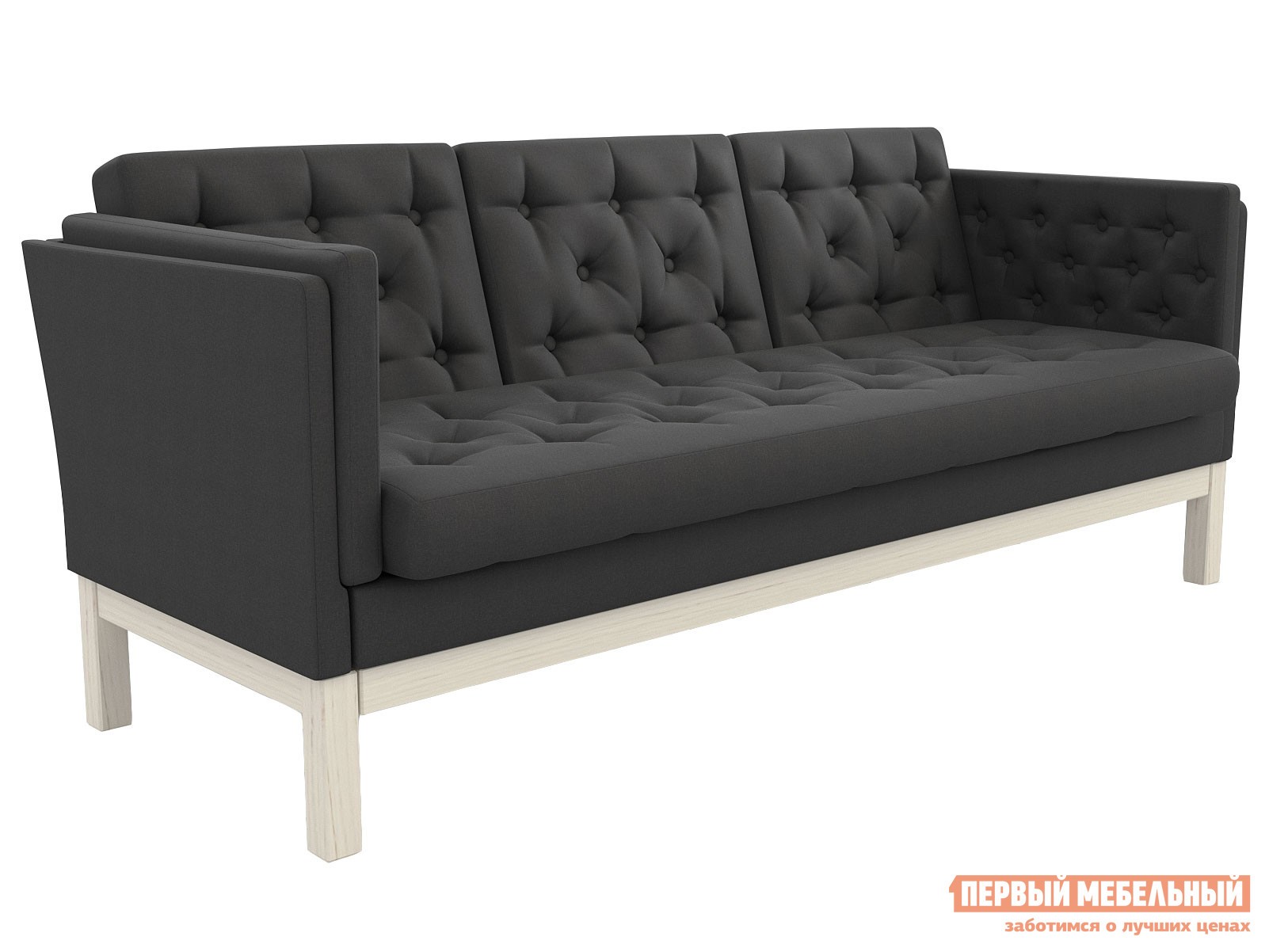 Прямой диван  Айверс Дуб / Черный, рогожка