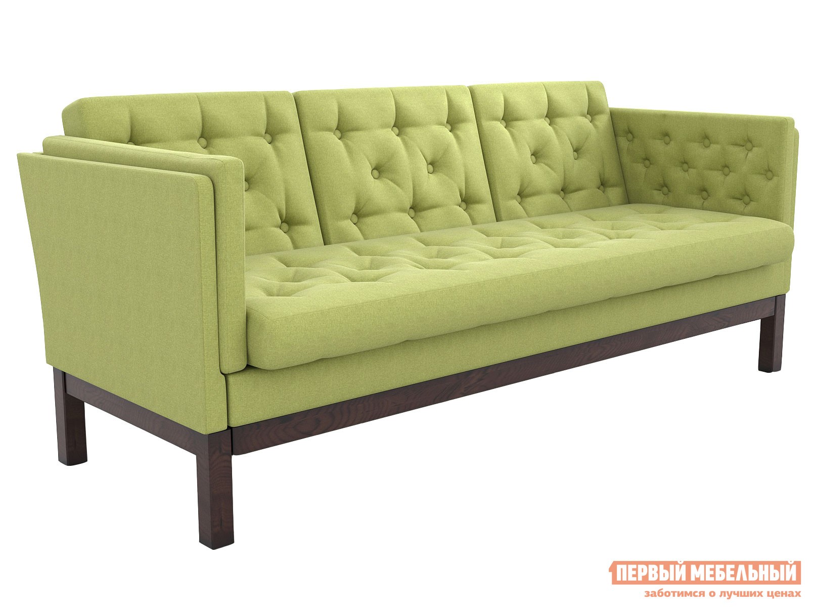 Прямой диван  Айверс Венге / Оливковый, рогожка