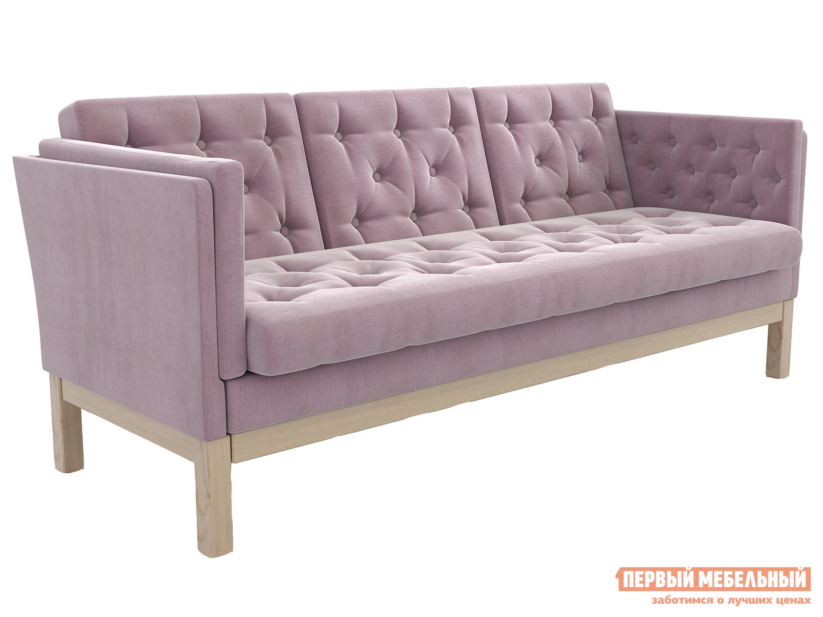 Прямой диван  Айверс Сосна / Розовый, шенилл