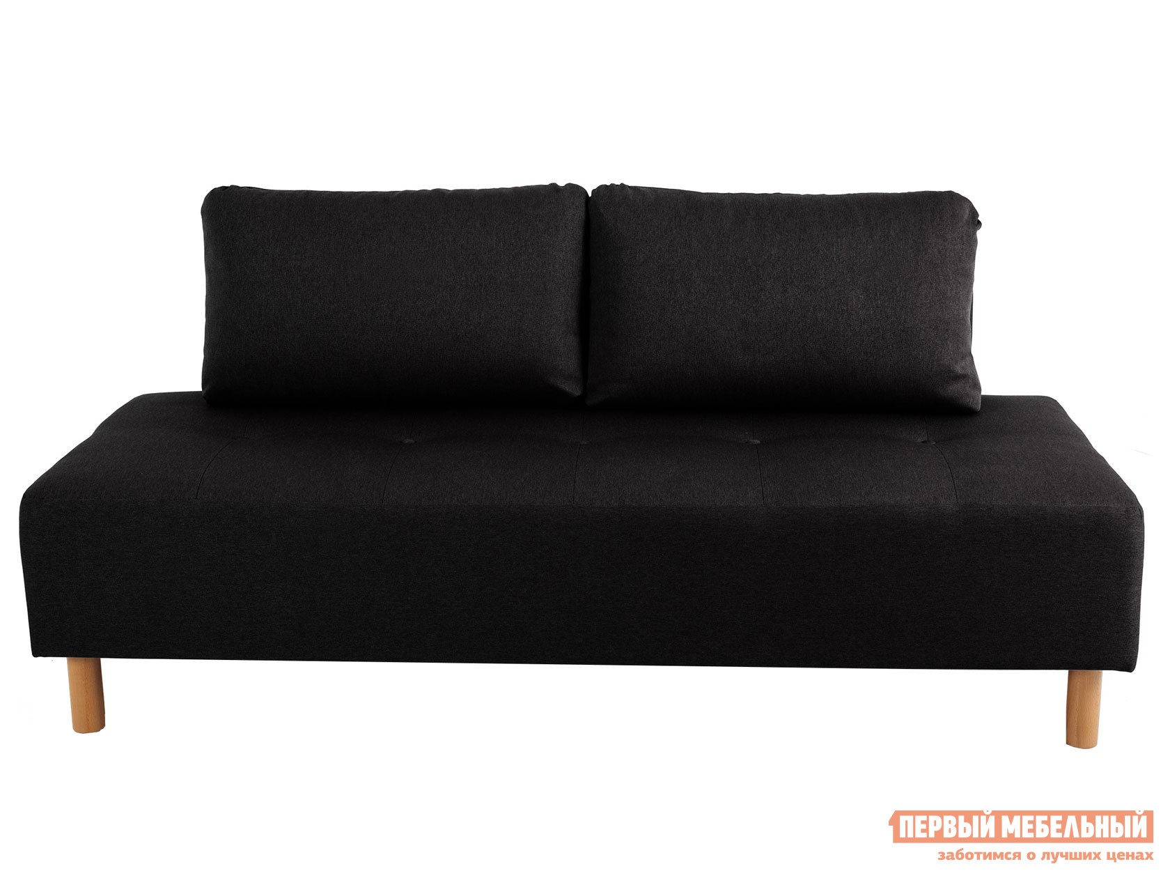 Прямой диван  Свельд Черный, рогожка