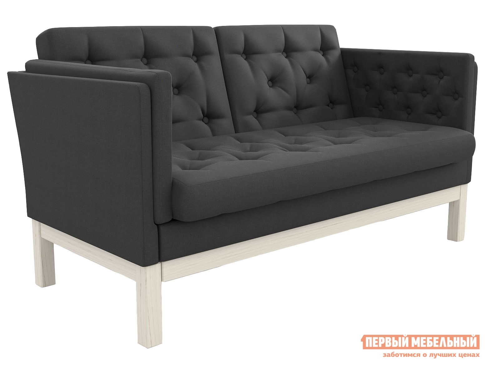 Прямой диван  Айверс Мини Дуб / Черный, рогожка