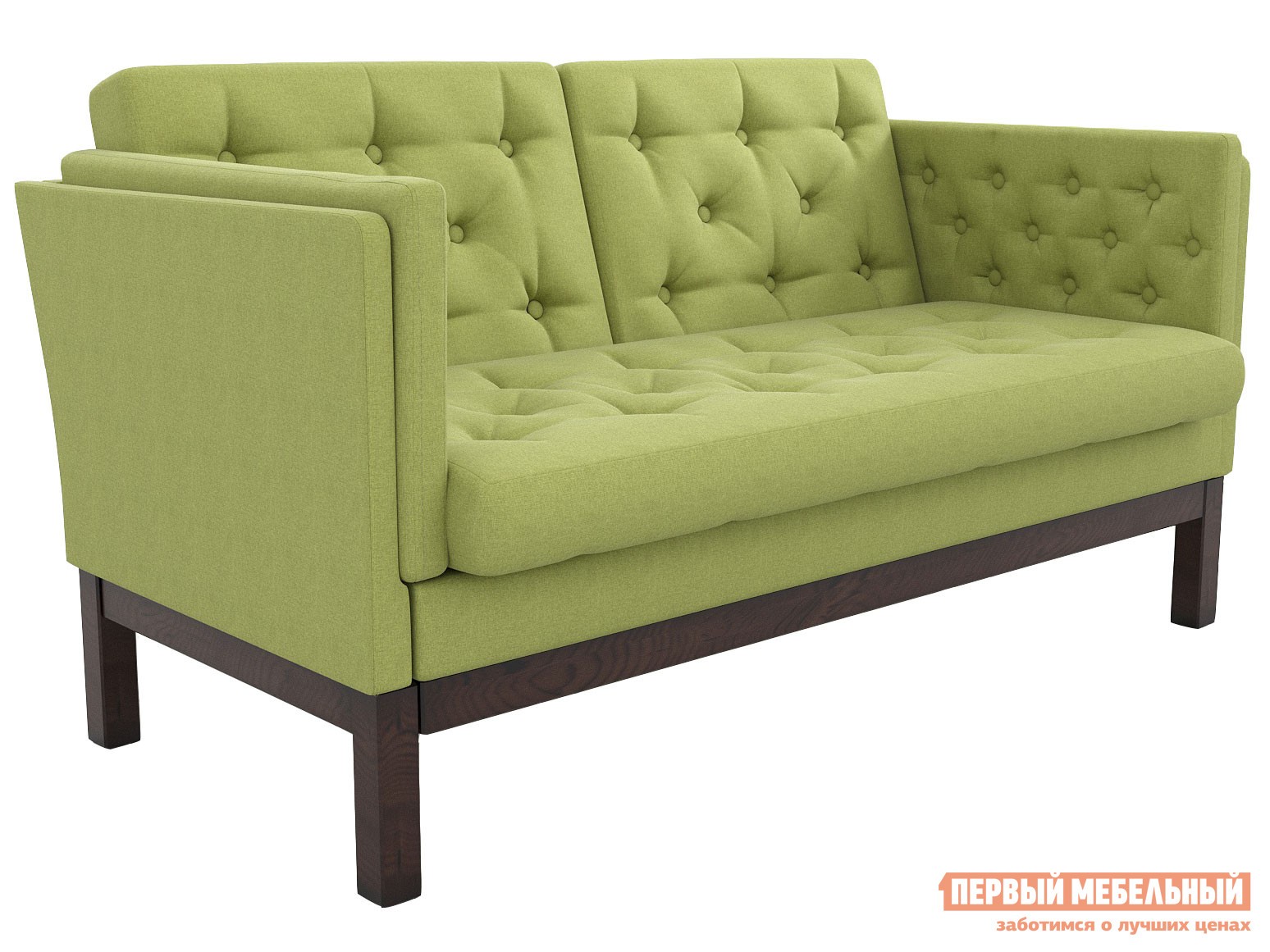 Прямой диван  Айверс Мини Венге / Оливковый, рогожка
