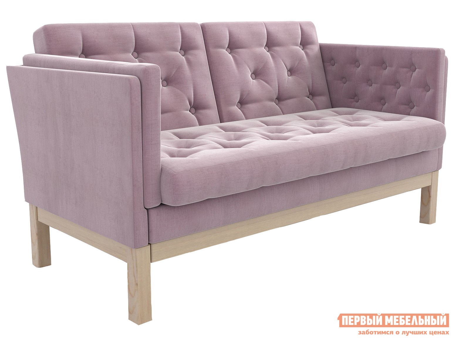 Прямой диван  Айверс Мини Сосна / Розовый, шенилл