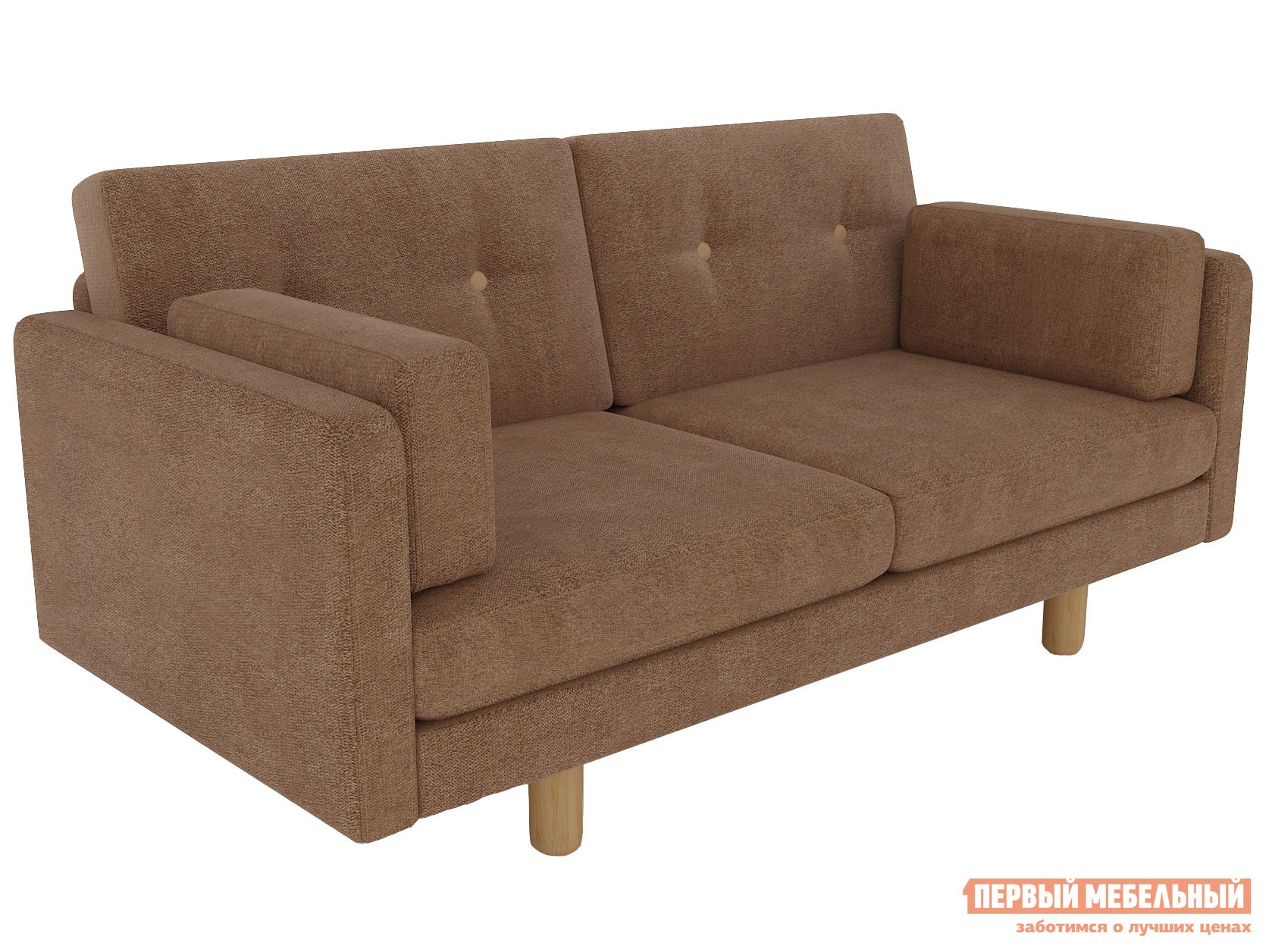 Прямой диван  Ингвар Мини Коричневый, велюр