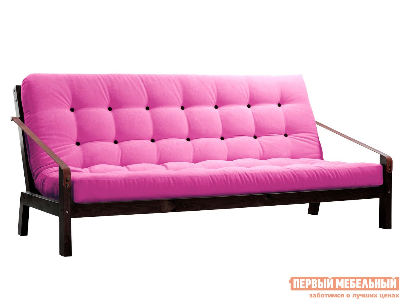 Прямой диван  Локи Венге / Розовый, вельвет