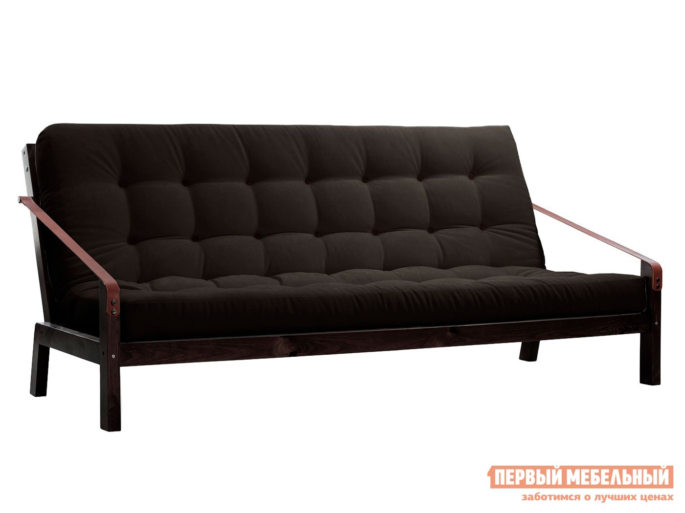 Прямой диван  Локи Венге / Черный, вельвет