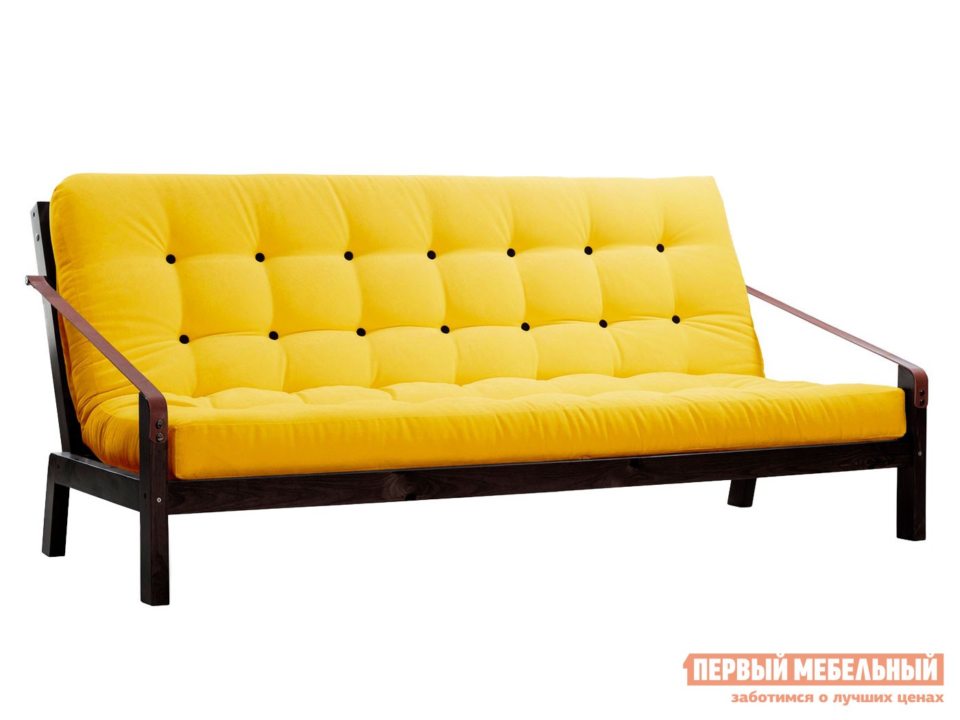 Прямой диван  Локи Венге / Лимонный, вельвет