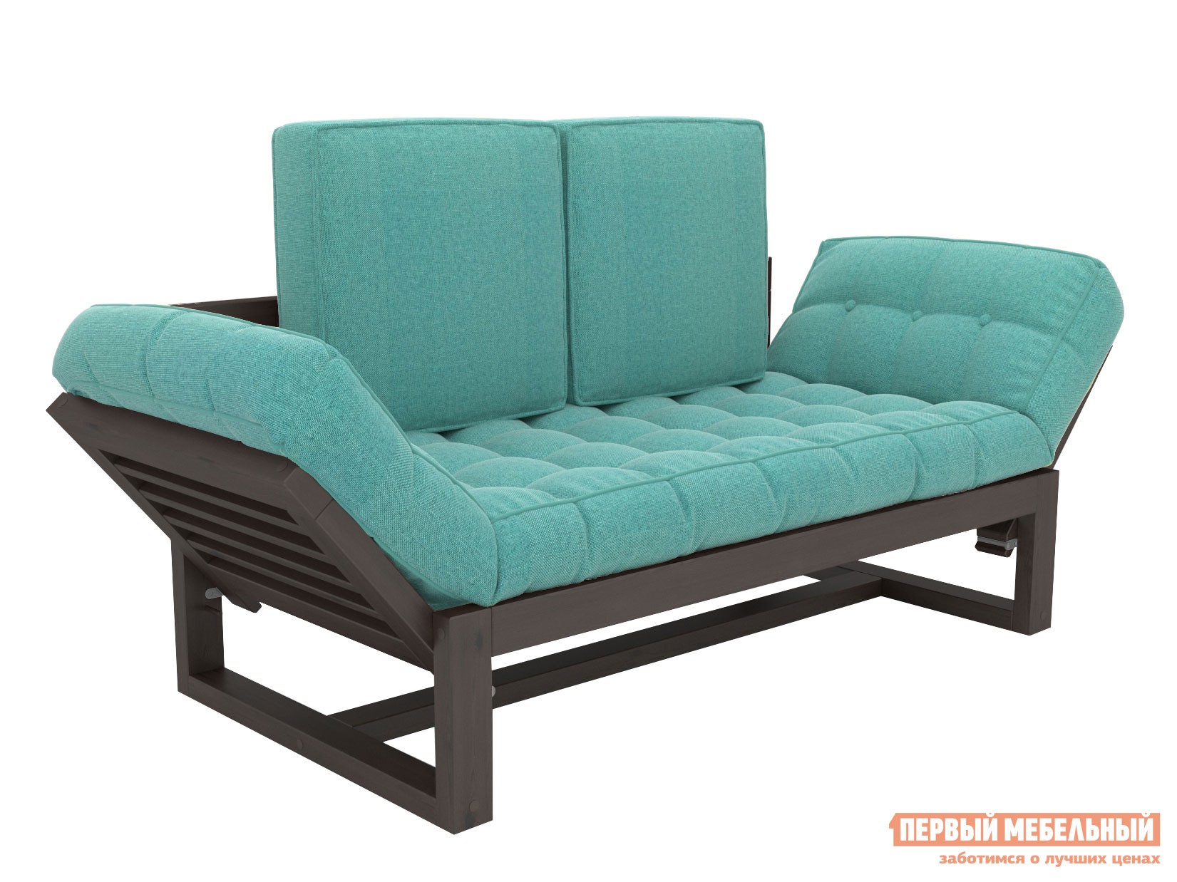 Прямой диван  Балтик Венге, Морская волна, рогожка