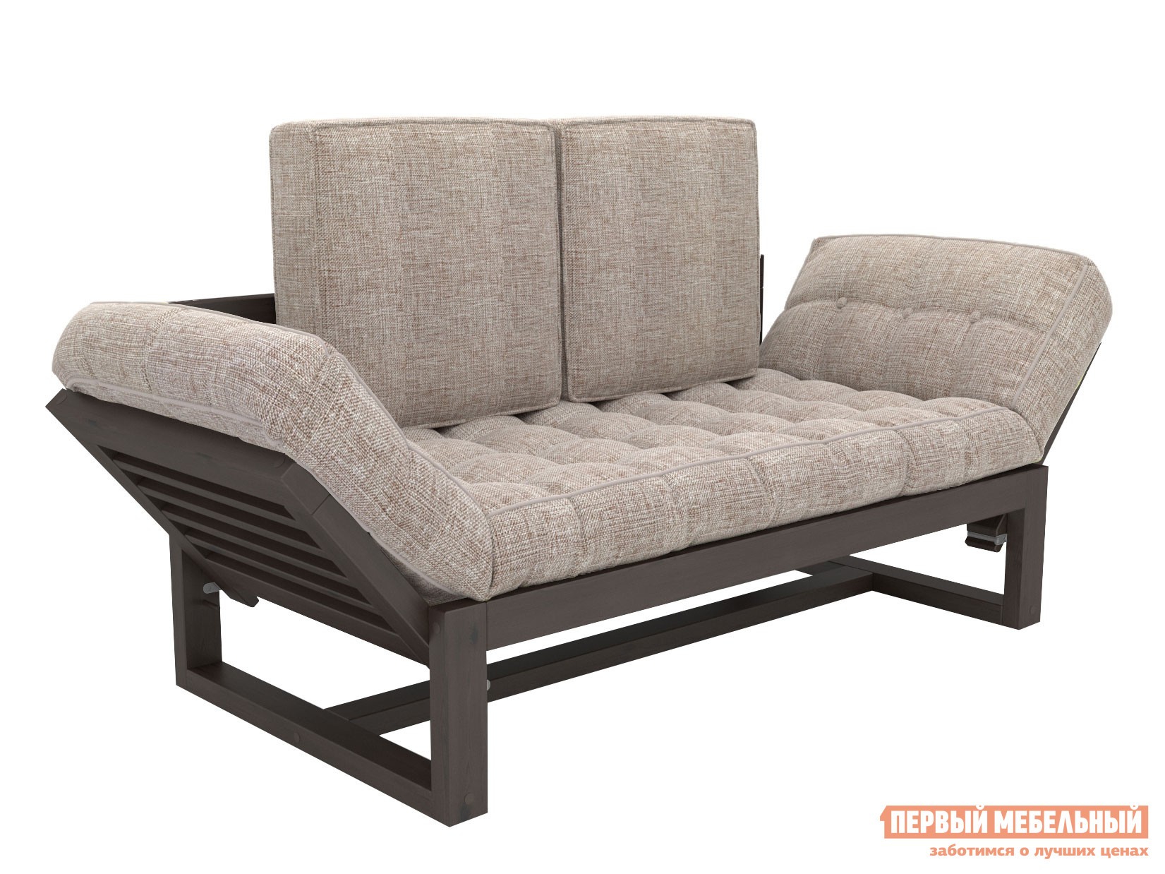 Прямой диван  Балтик Венге, Серо-бежевый, рогожка