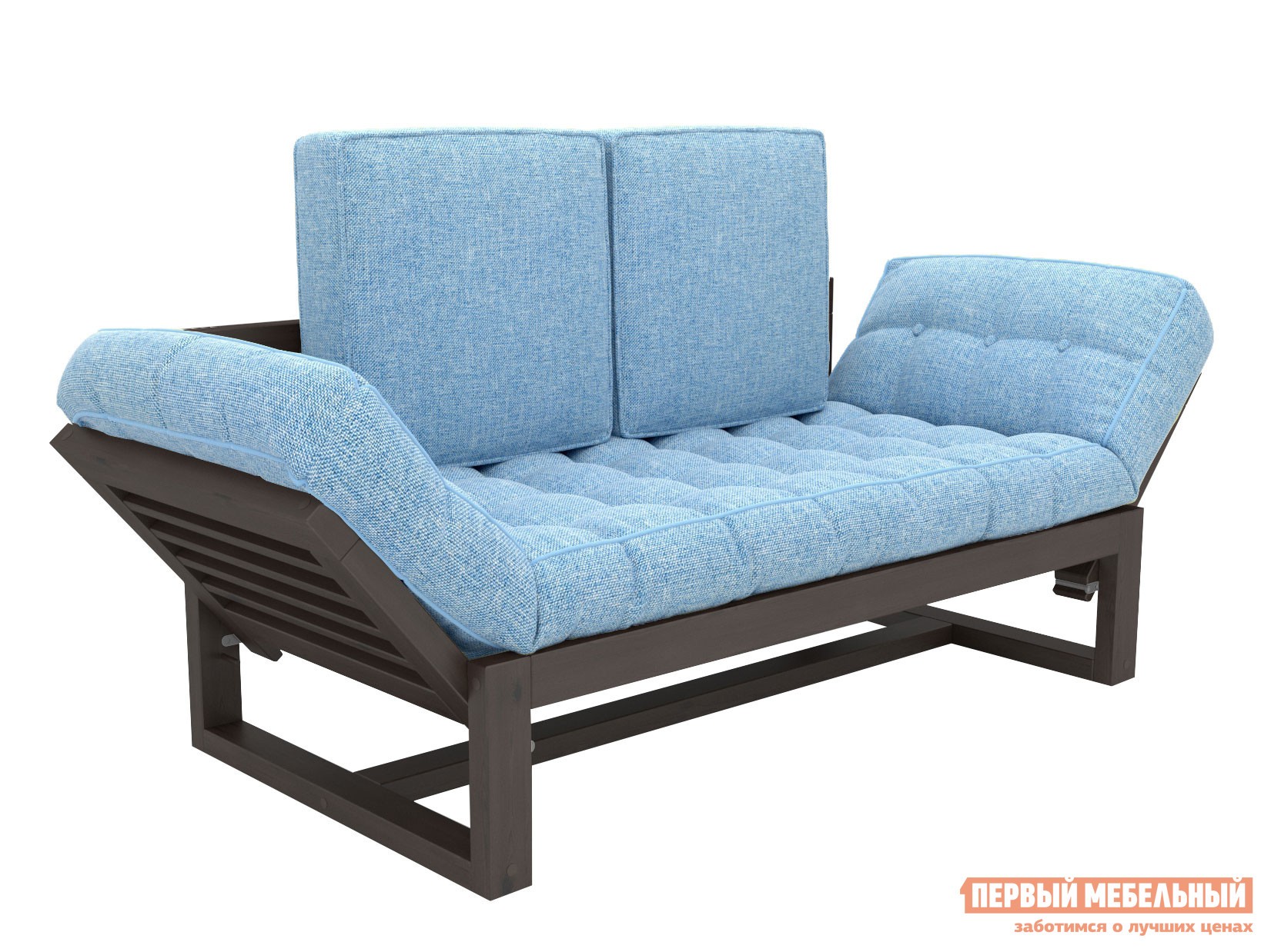 Прямой диван  Балтик Венге, Синий, рогожка