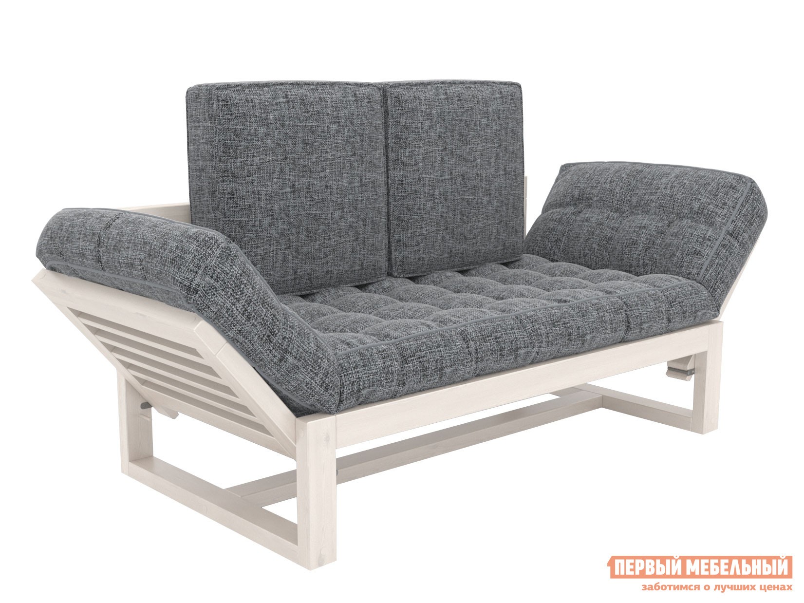 Прямой диван  Балтик Дуб беленый, Графит, рогожка