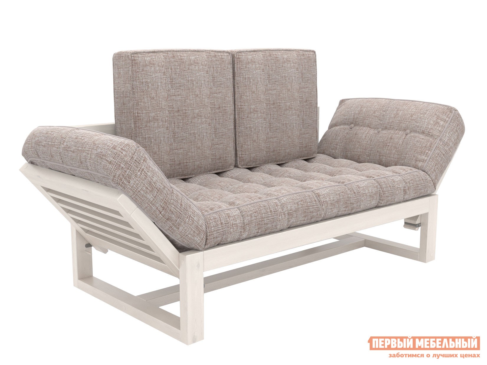 Прямой диван  Балтик Дуб беленый, Серо-бежевый, рогожка