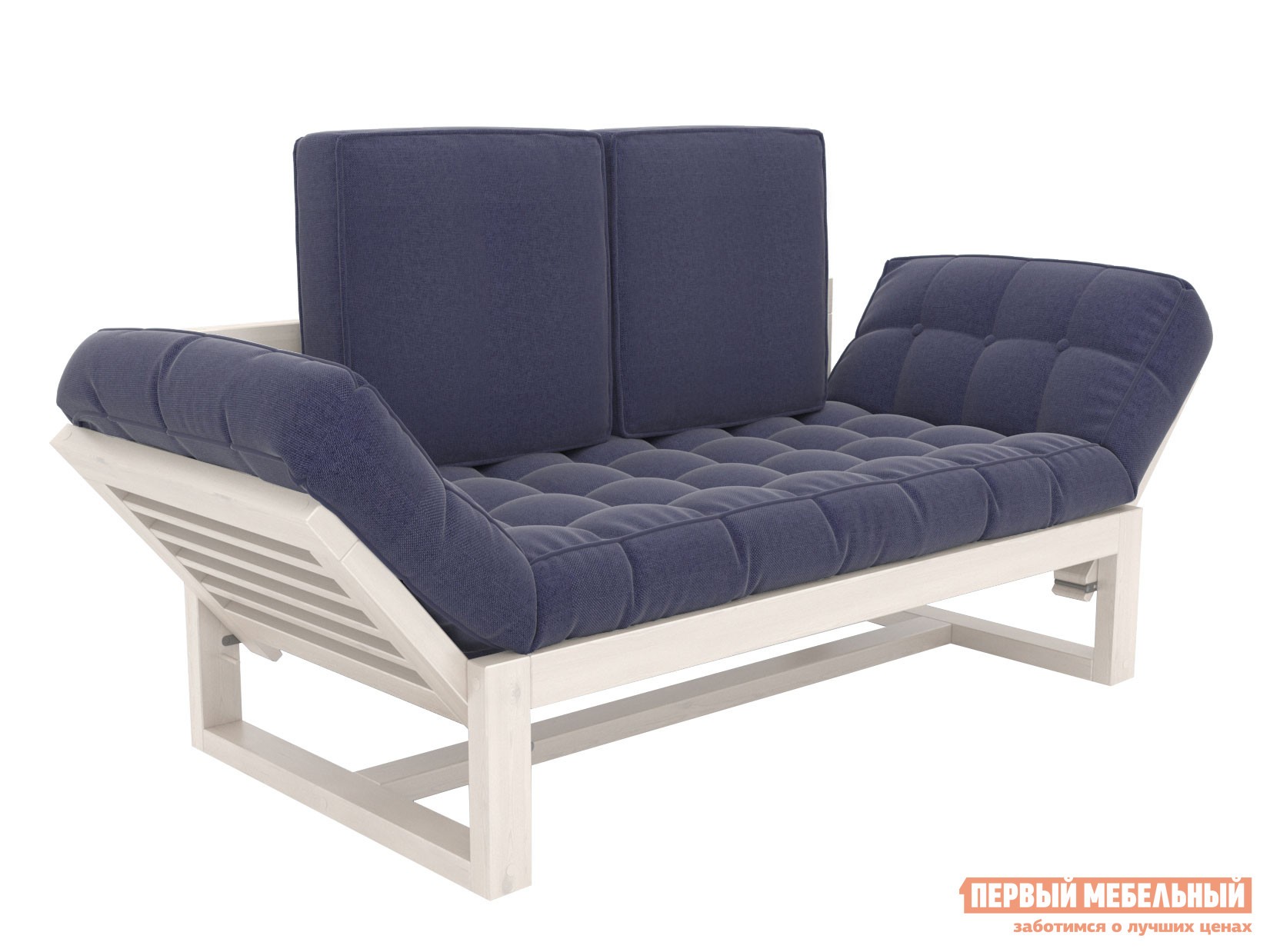 Прямой диван  Балтик Дуб беленый, Темно-синий, рогожка
