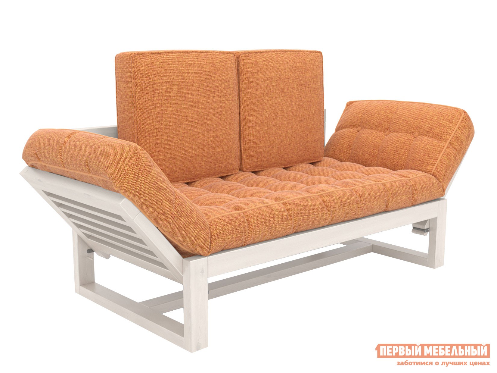 Прямой диван  Балтик Дуб беленый, Оранжевый, рогожка
