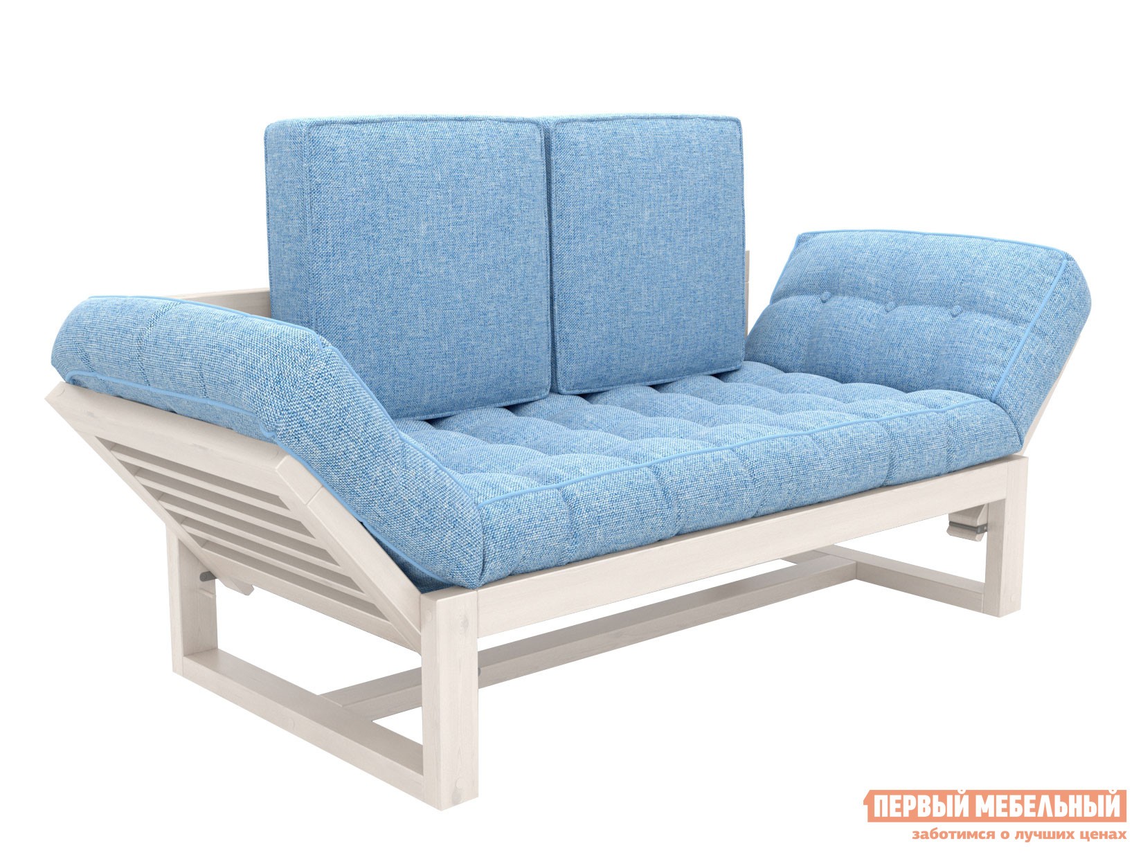 Прямой диван  Балтик Дуб беленый, Синий, рогожка