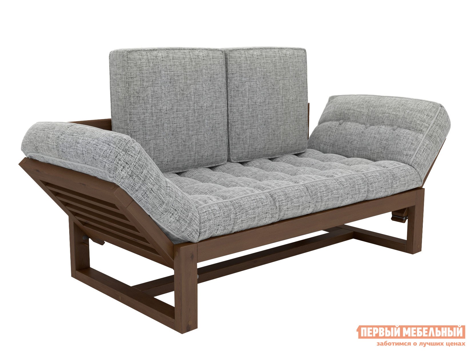 Прямой диван  Балтик Орех, Серый, рогожка