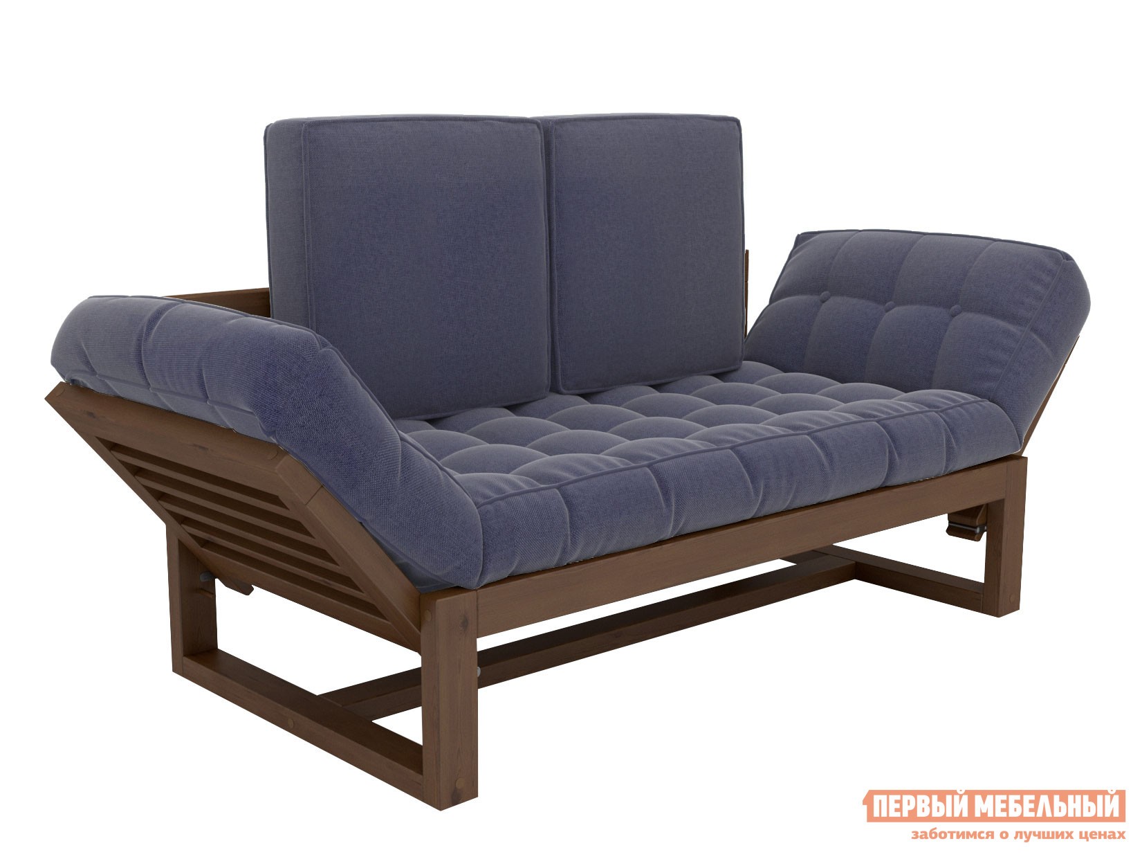 Прямой диван  Балтик Орех, Темно-синий, рогожка