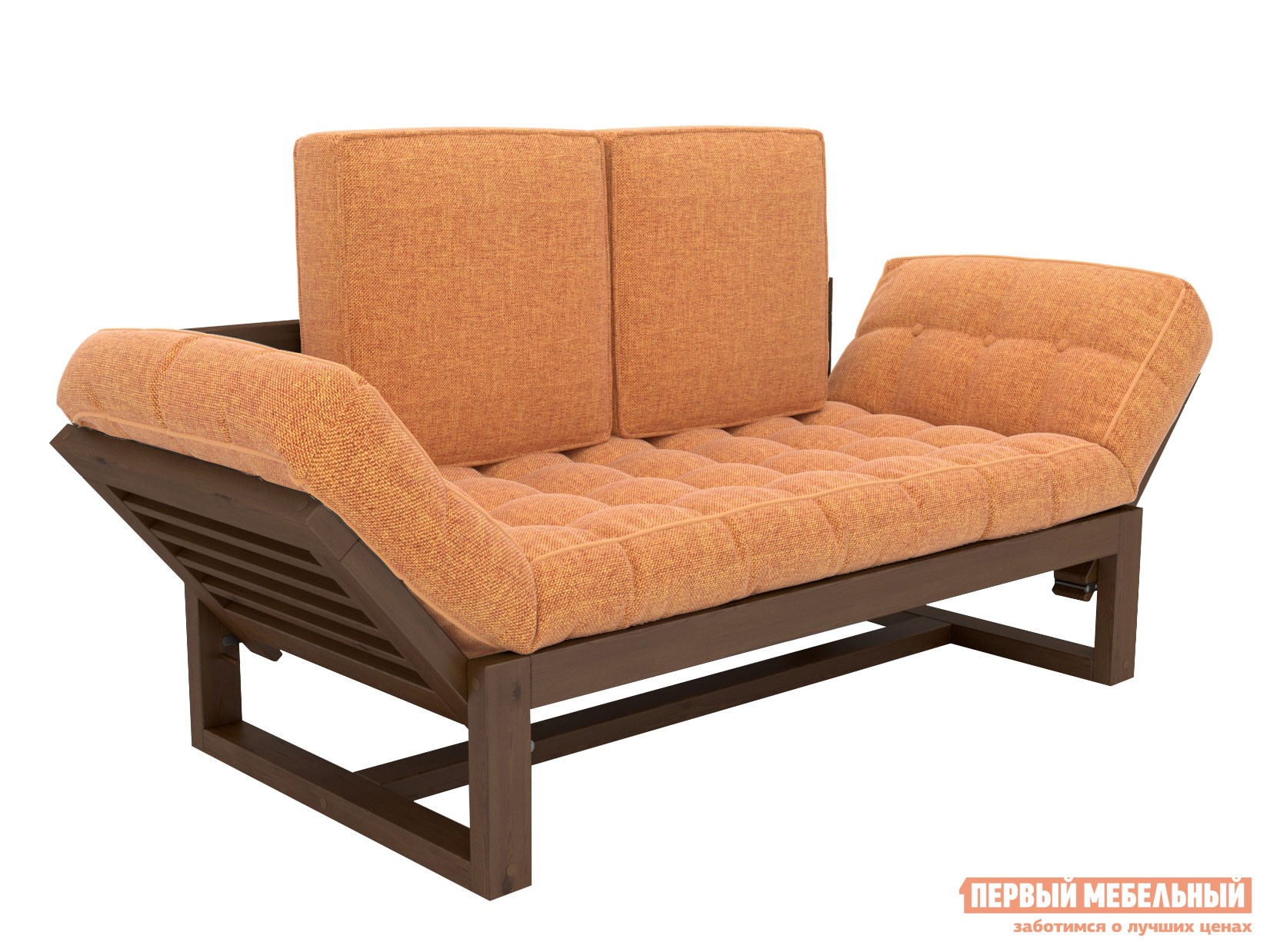 Прямой диван  Балтик Орех, Оранжевый, рогожка