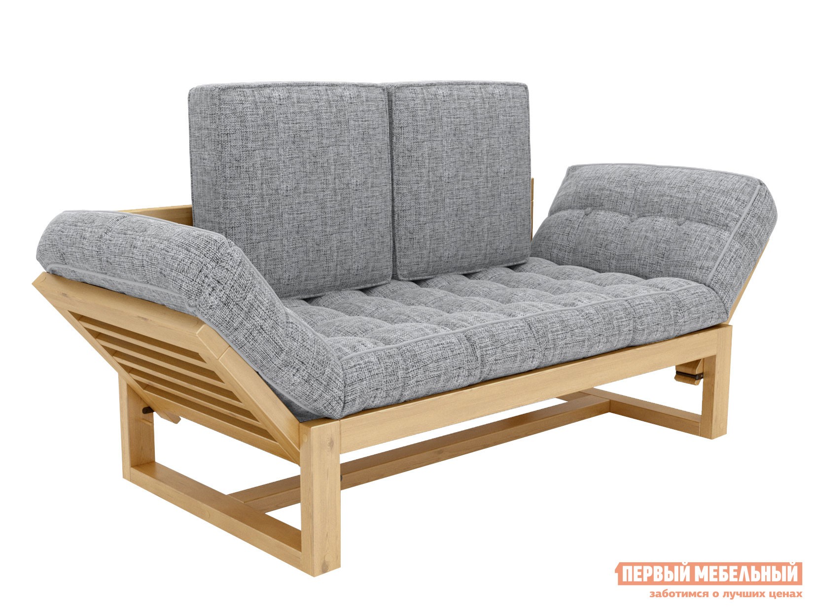 Прямой диван  Балтик Сосна натуральная, Серый, рогожка