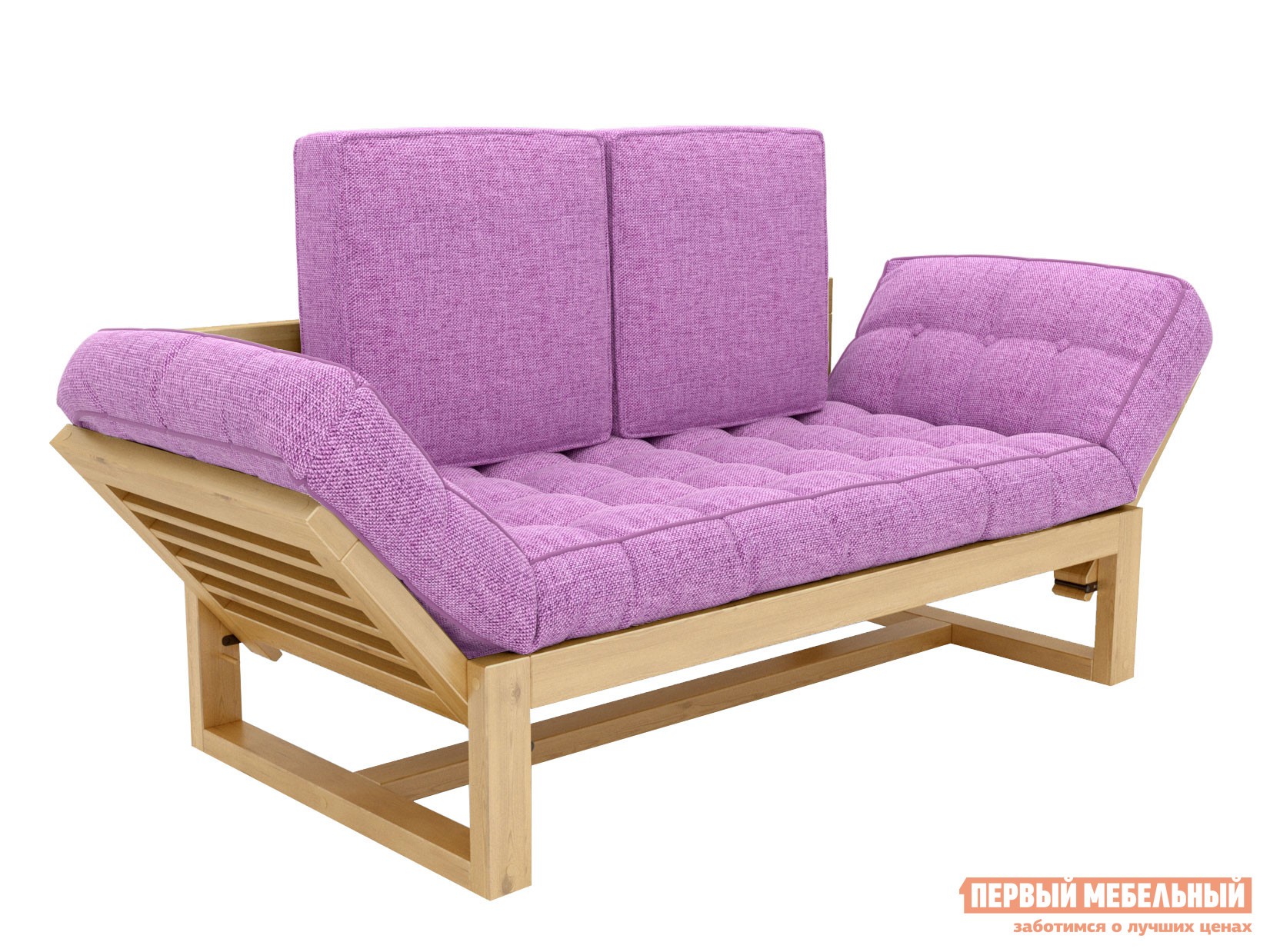 Прямой диван  Балтик Сосна натуральная, Фиолетовый, рогожка