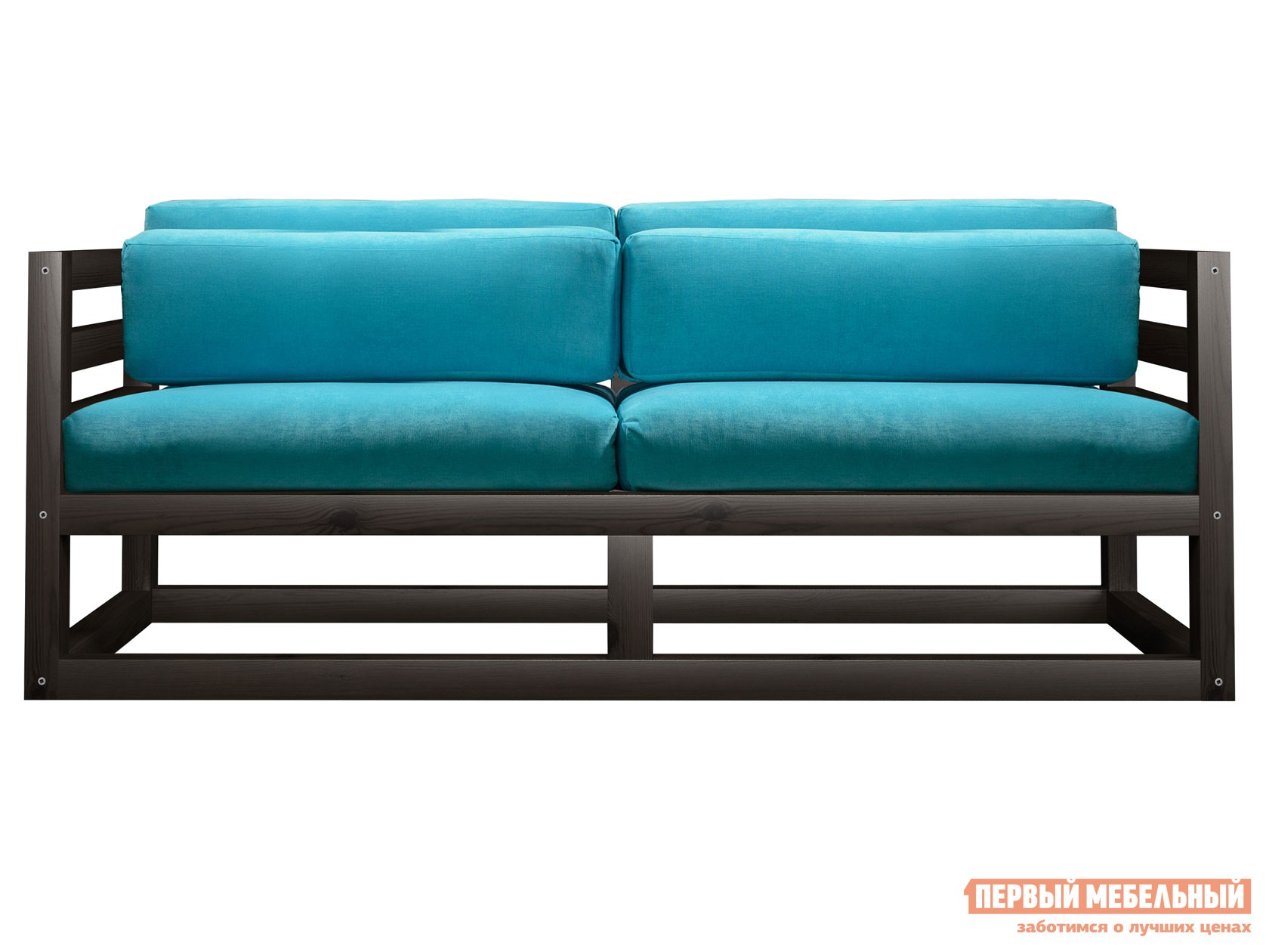 Прямой диван  Магнус Мини Венге, Бирюзовый, вельвет