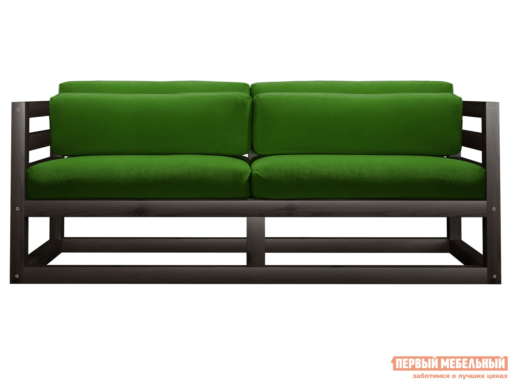 Прямой диван  Магнус Мини Венге, Зеленый, вельвет