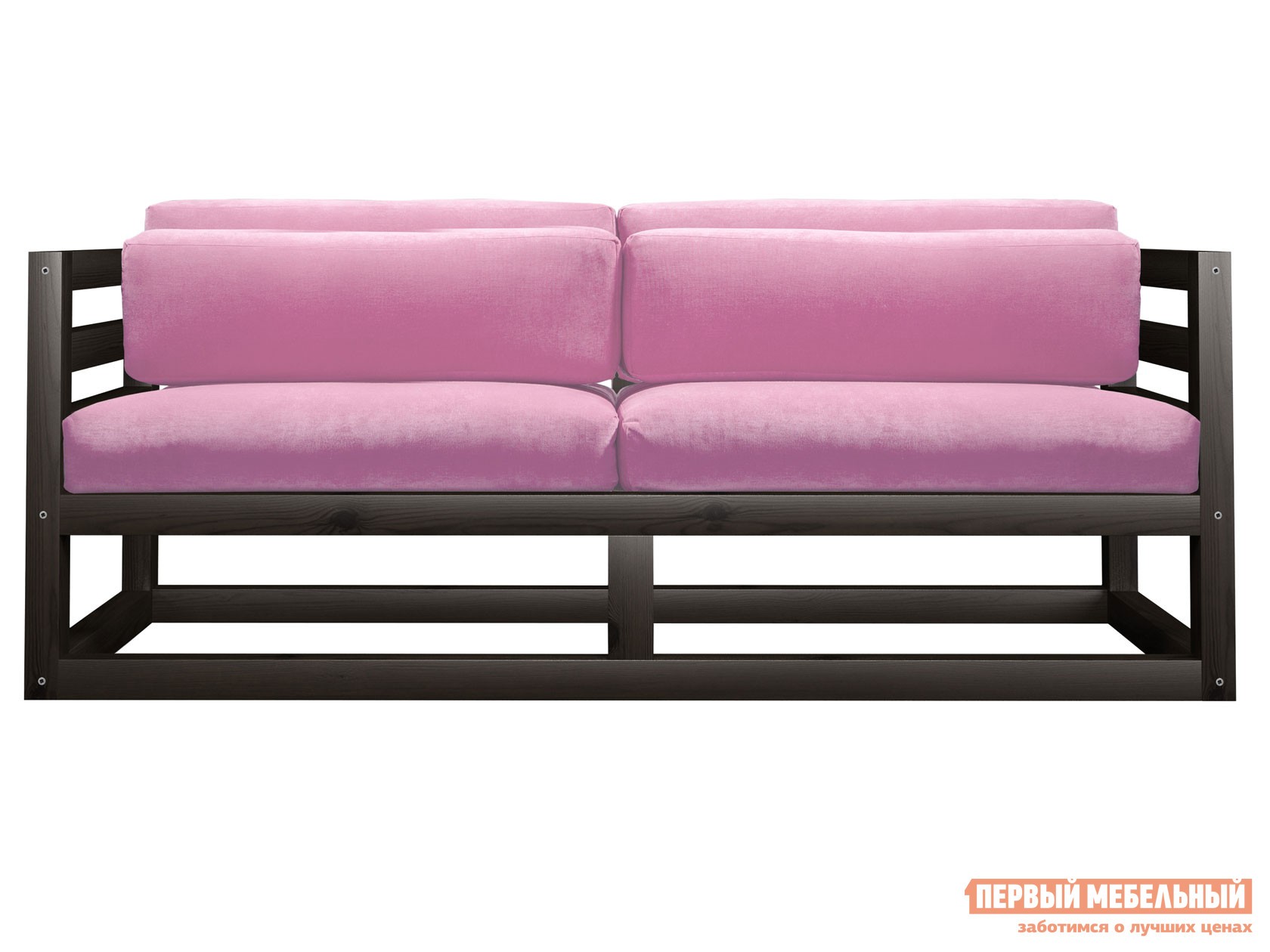 Прямой диван  Магнус Мини Венге, Розовый, вельвет