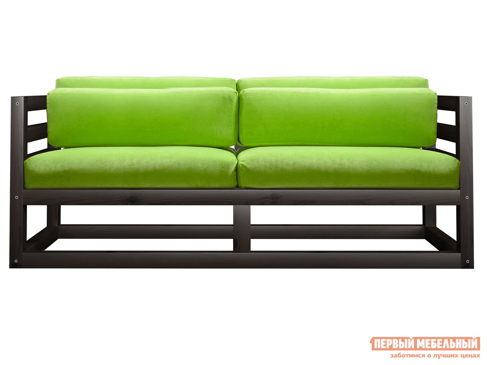 Прямой диван  Магнус Мини Венге, Салатовый, вельвет