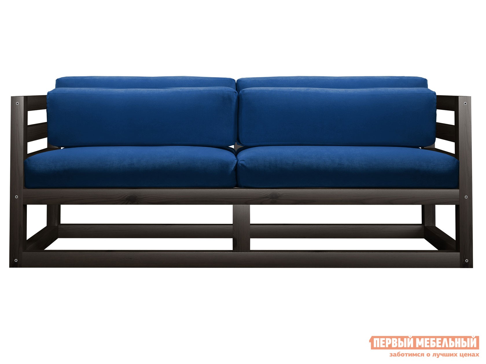 Прямой диван  Магнус Мини Венге, Синий, вельвет