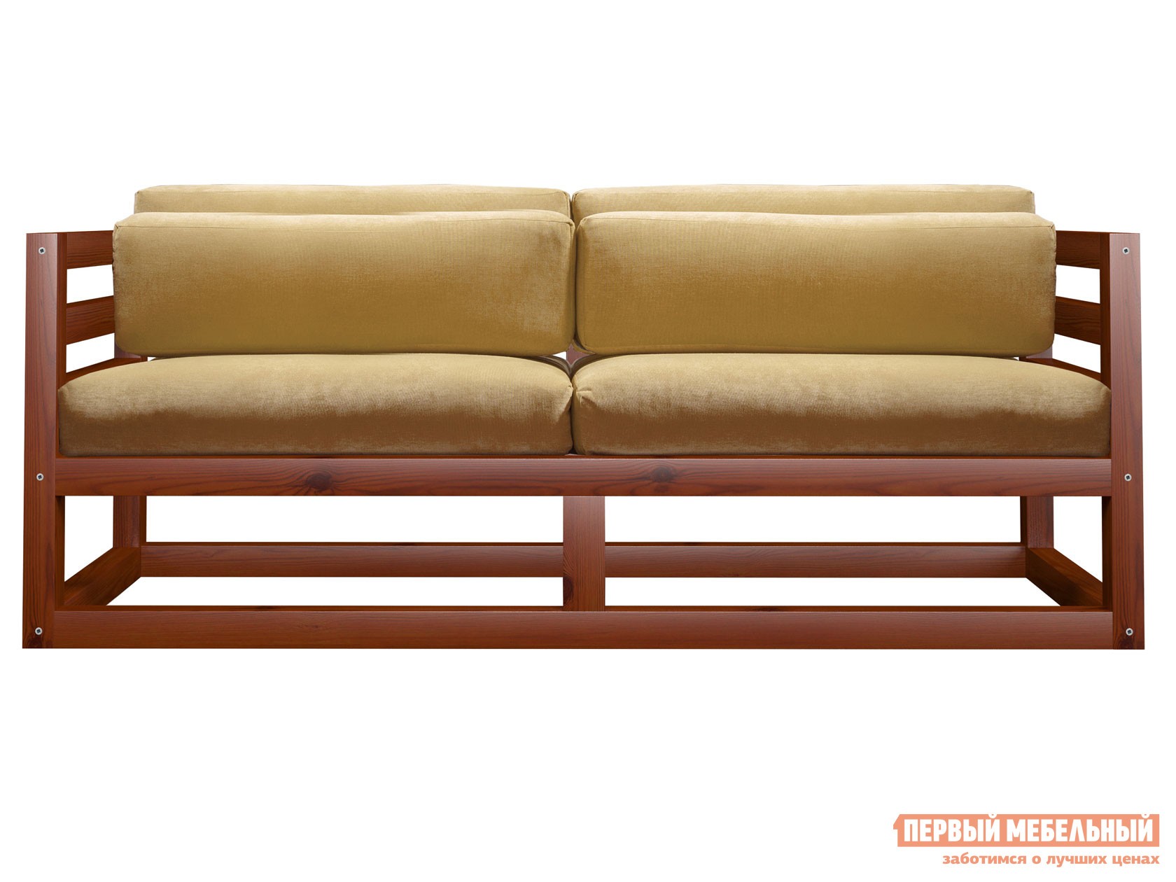 Прямой диван  Магнус Мини Вишня, Бежевый, вельвет