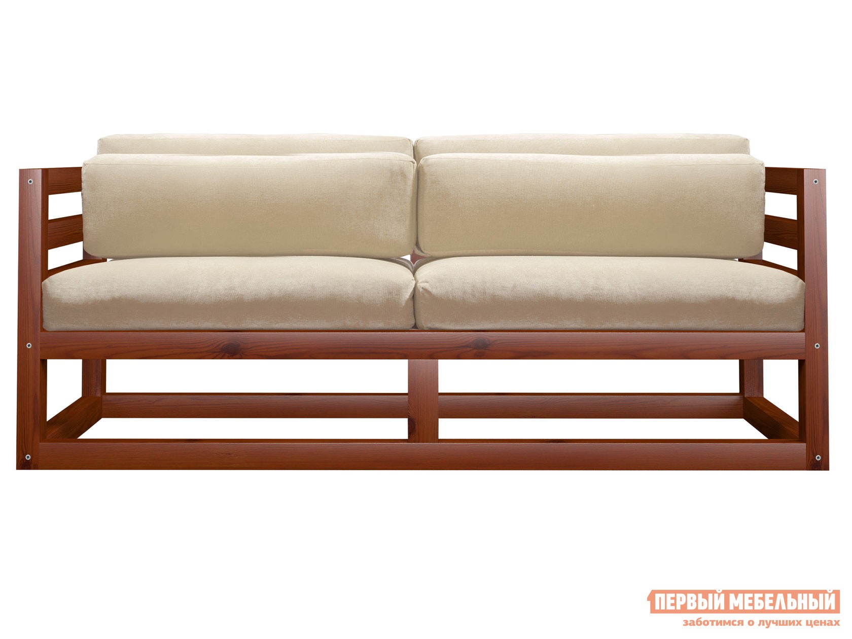 Прямой диван  Магнус Мини Вишня, Белый, вельвет