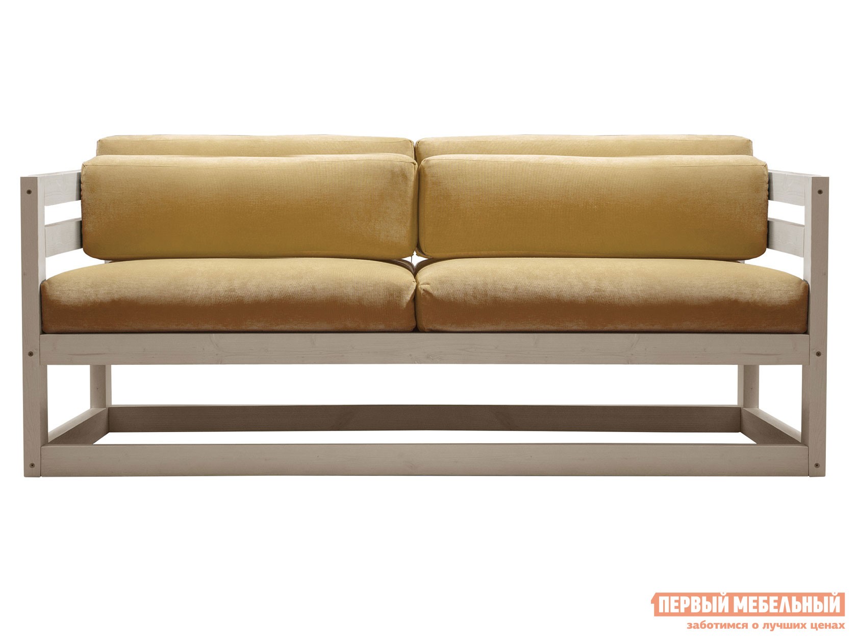 Прямой диван  Магнус Мини Дуб беленый, Бежевый, вельвет