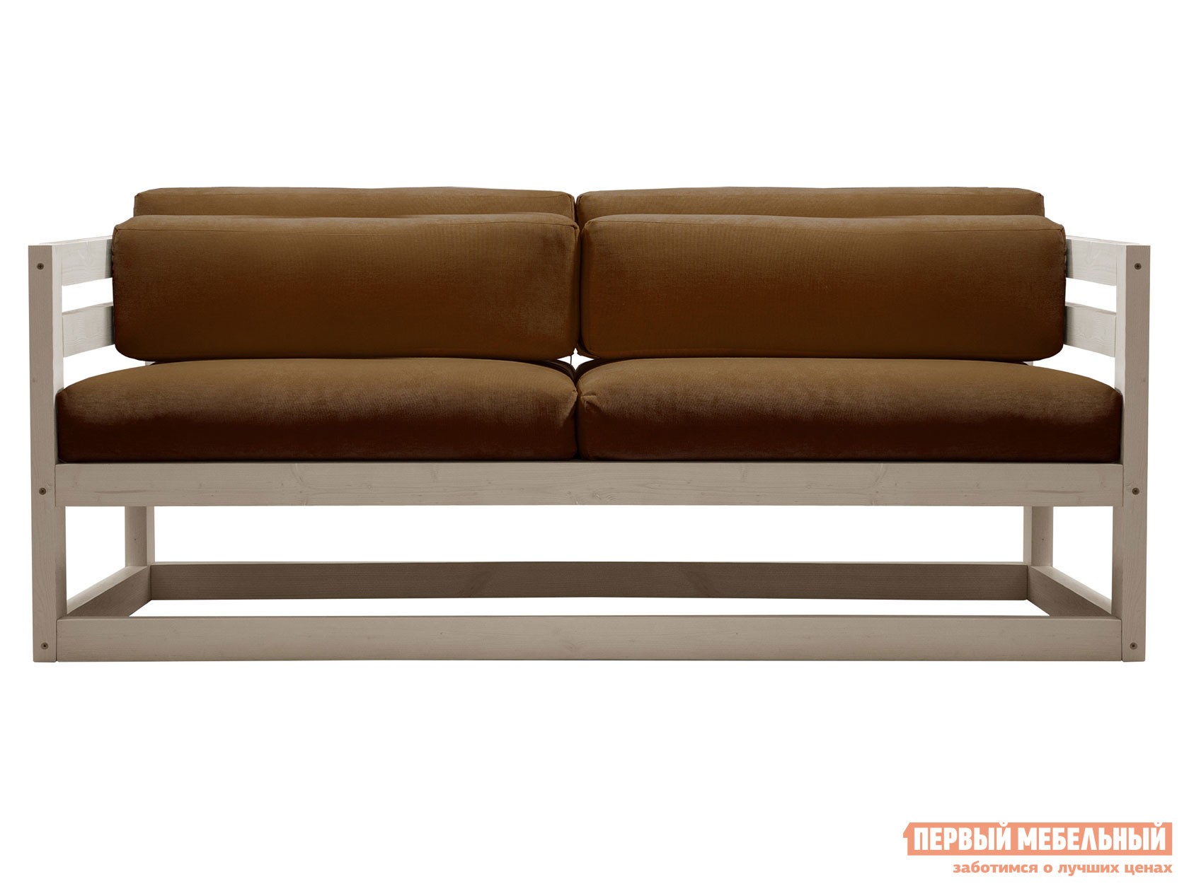Прямой диван  Магнус Мини Дуб беленый, Коричневый, вельвет