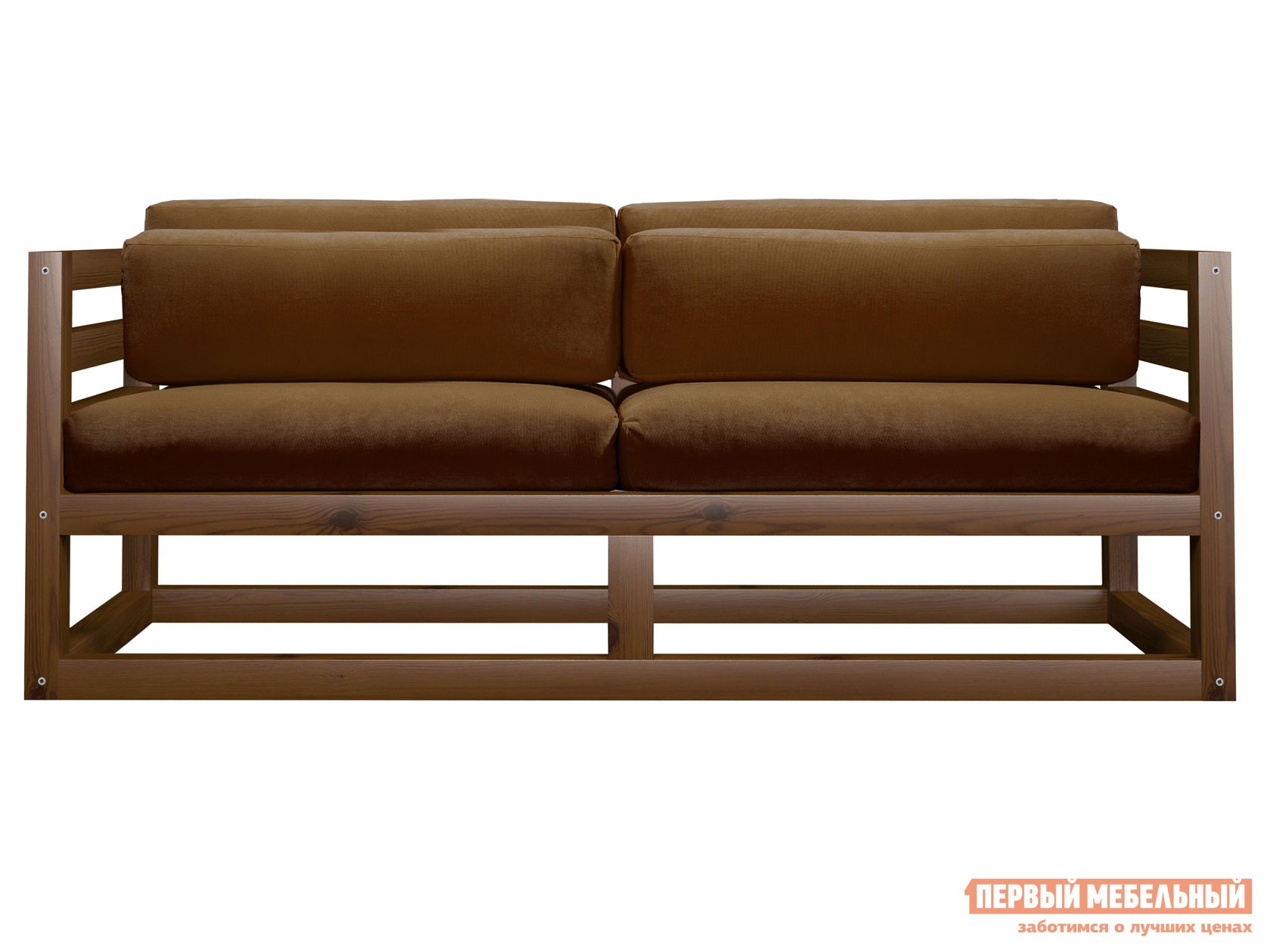 Прямой диван  Магнус Мини Орех, Коричневый, вельвет