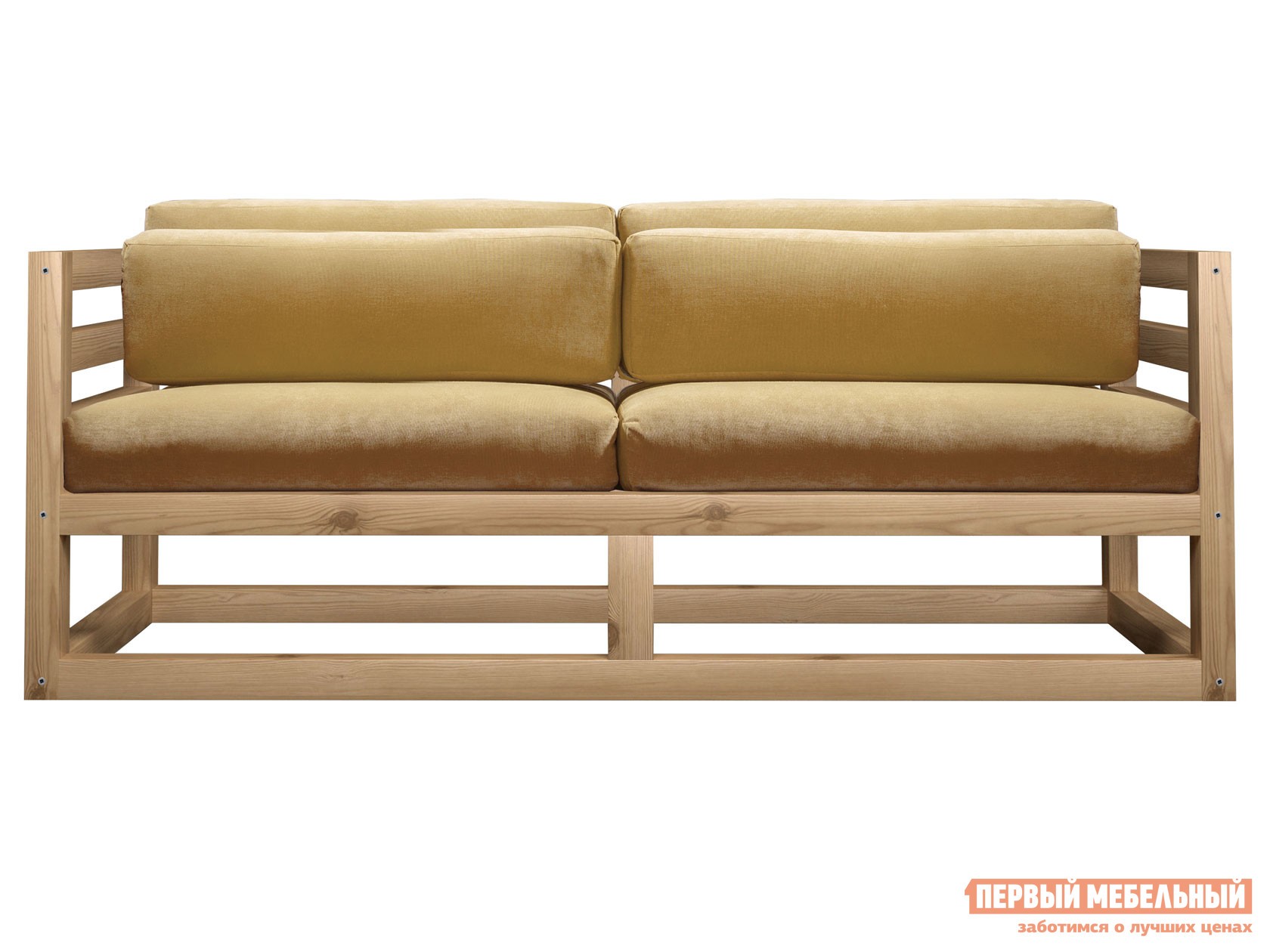 Прямой диван  Магнус Мини Сосна натуральная, Бежевый, вельвет