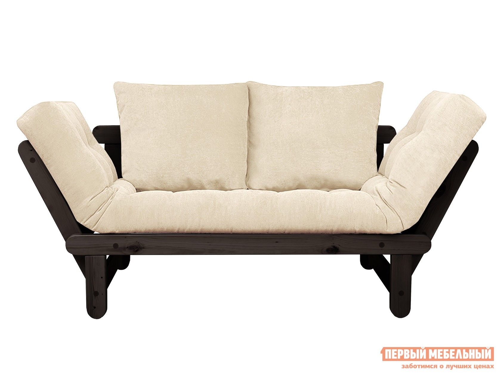 Прямой диван  Сламбер Белый, вельвет, Венге