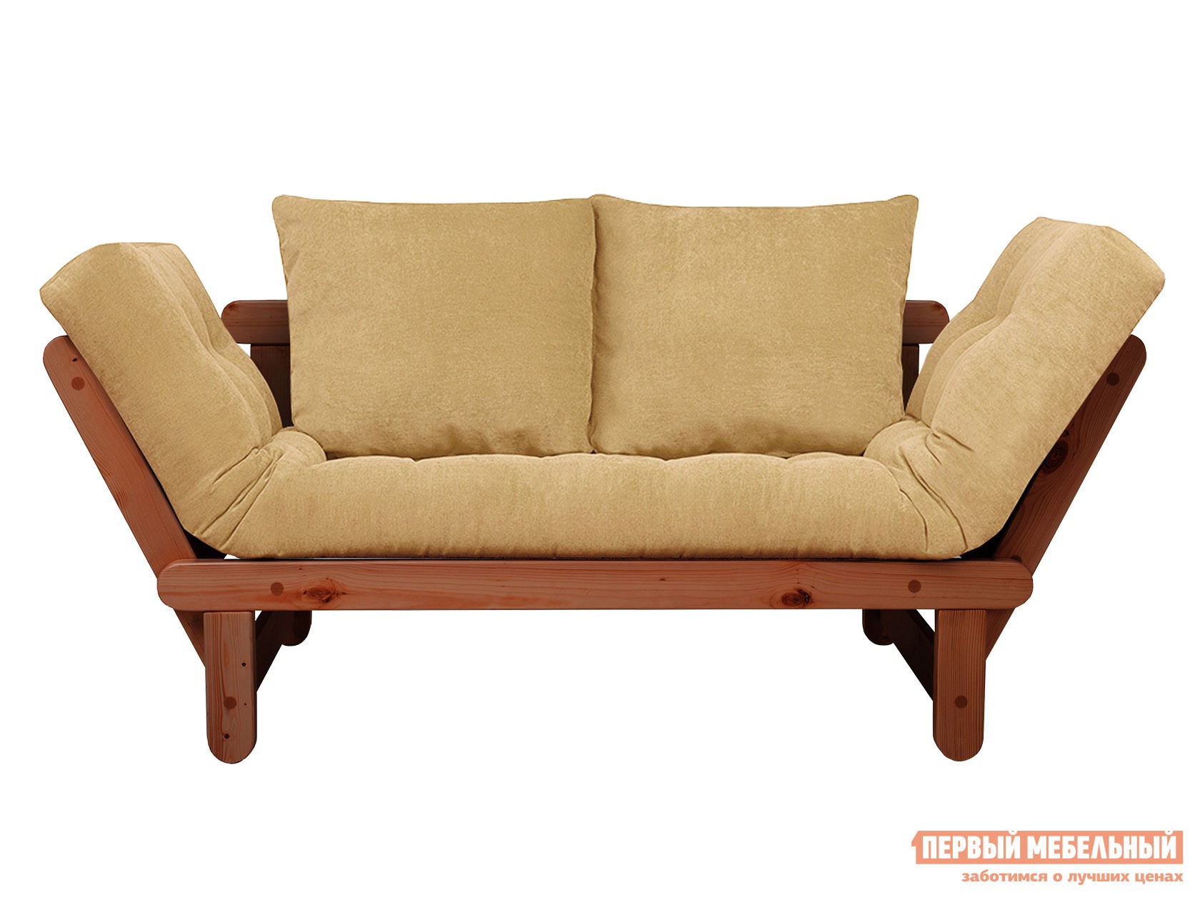 Прямой диван  Сламбер Бежевый, вельвет, Вишня