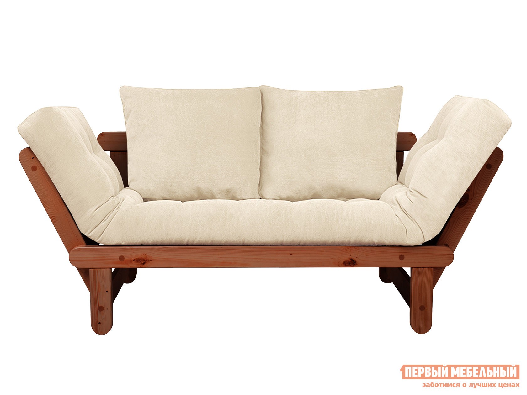 Прямой диван  Сламбер Белый, вельвет, Вишня